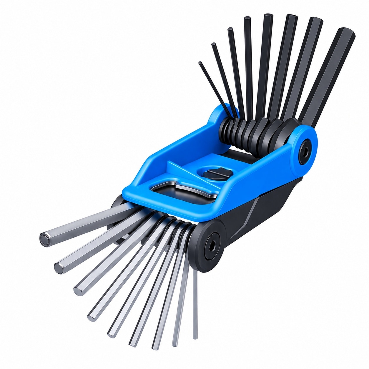 Etokfoks  SAE and Metric Folding Handle Hex Torx Key Set End Type 17 Piece Includes 1 5mm 8mm and 5 64 1 4 Inch