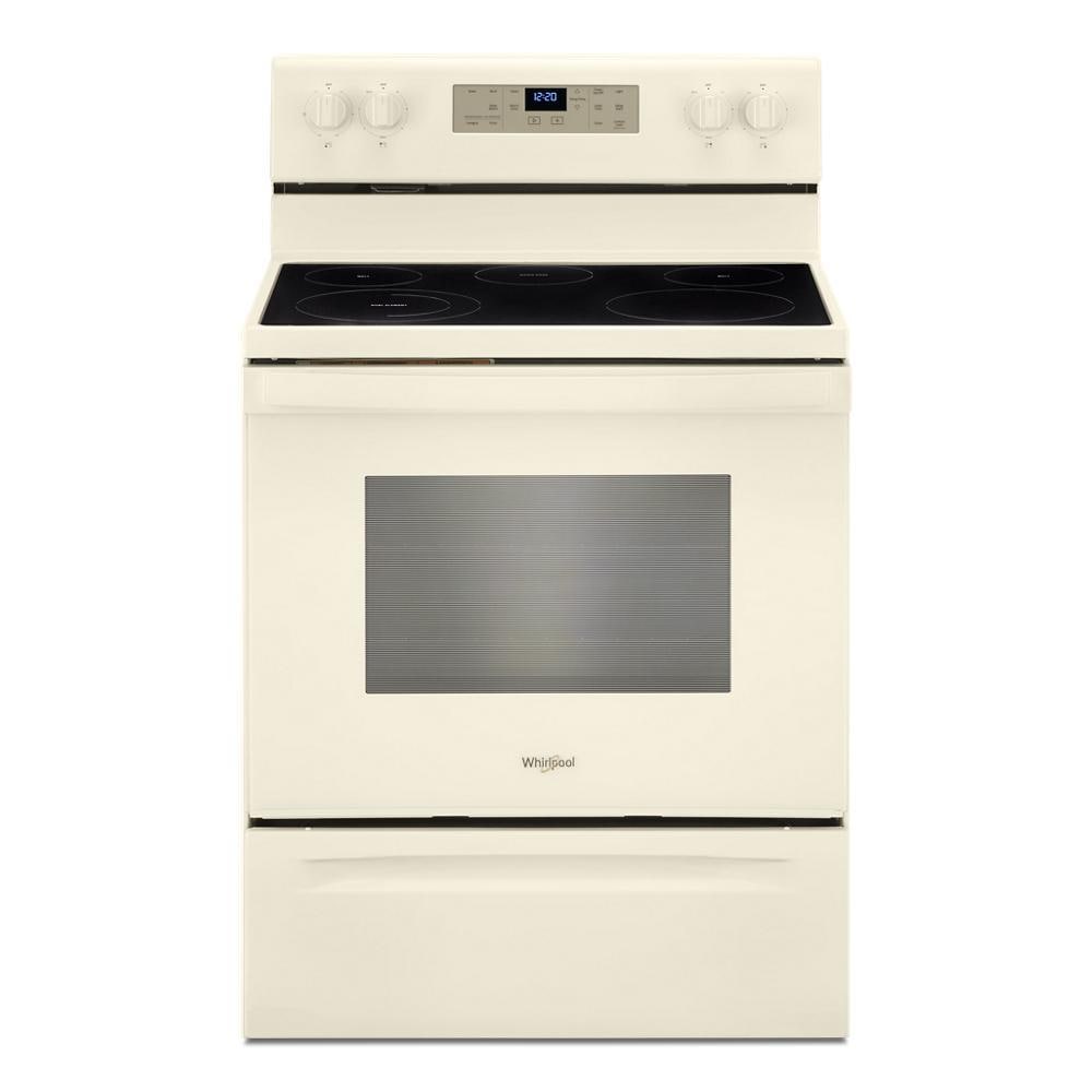 Whirlpool 30-in Glass Top 5 Burners 5.3-cu ft Self-Cleaning Freestanding  Electric Range (Biscuit) in the Single Oven Electric Ranges department at