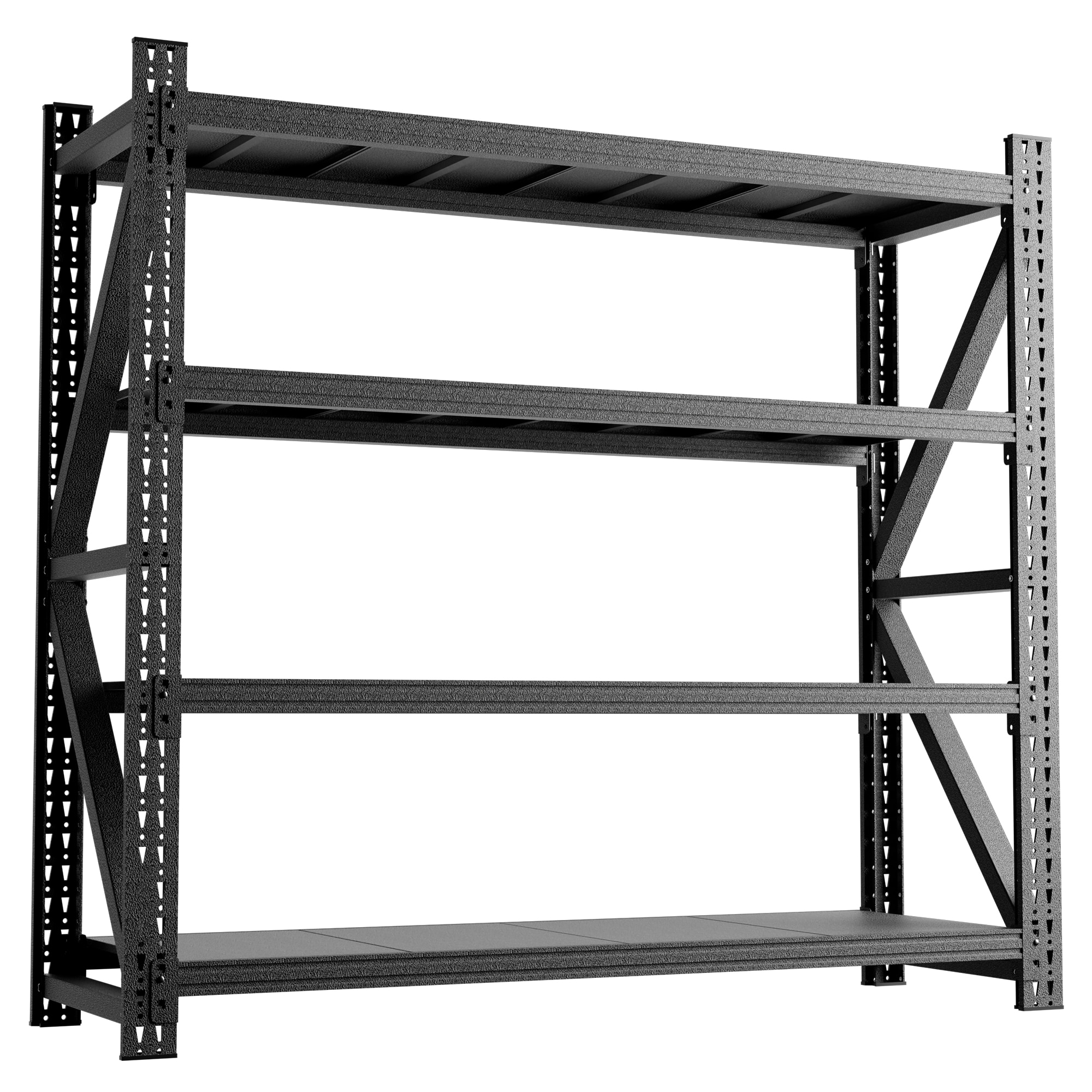 Blisstyle - 75-in W x 23.7-in D x 69-in H 3 -Tier Heavy Duty Black Metal Utility Shelving Unit