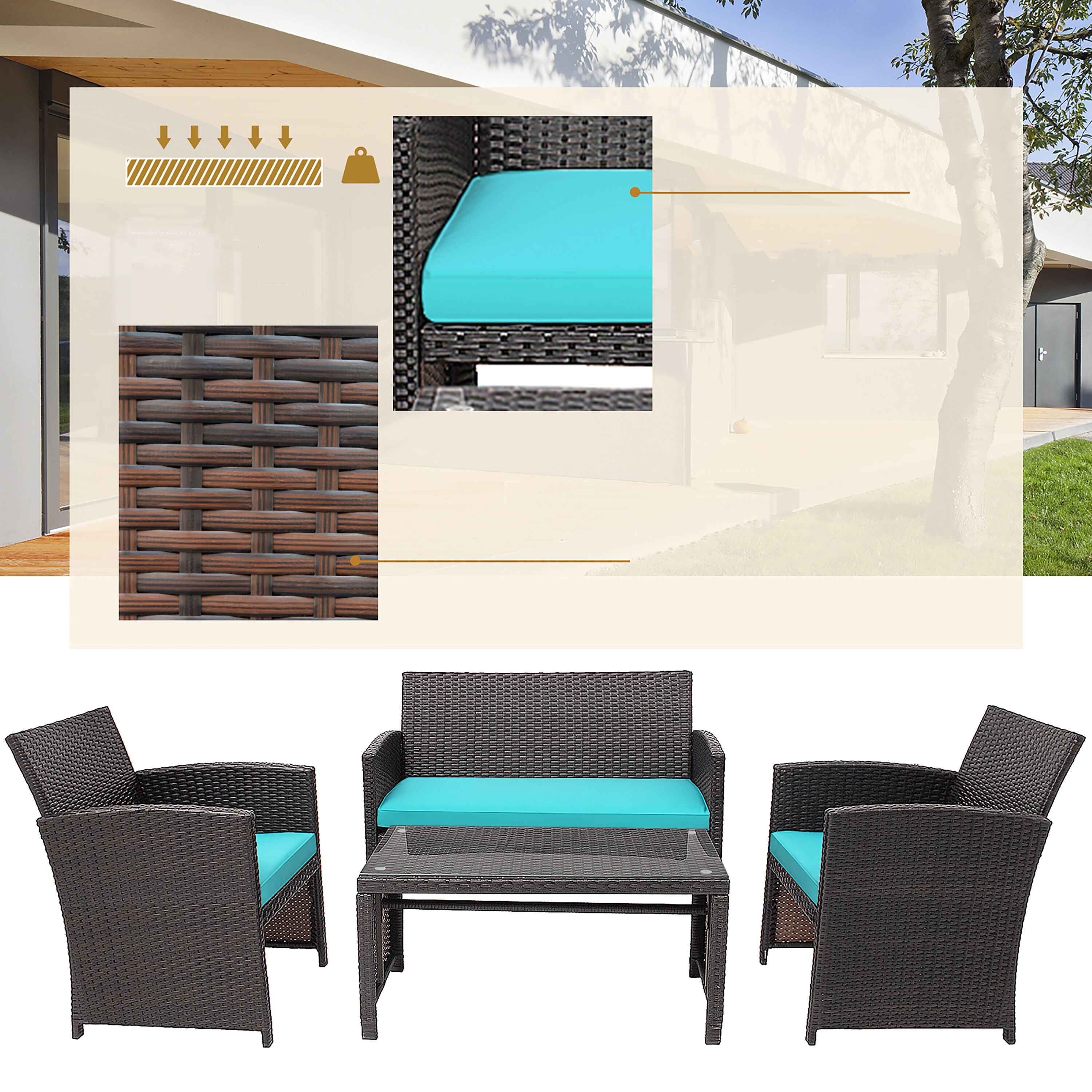 Costway HW67934TU Patio-Conversation-Sets - View #3