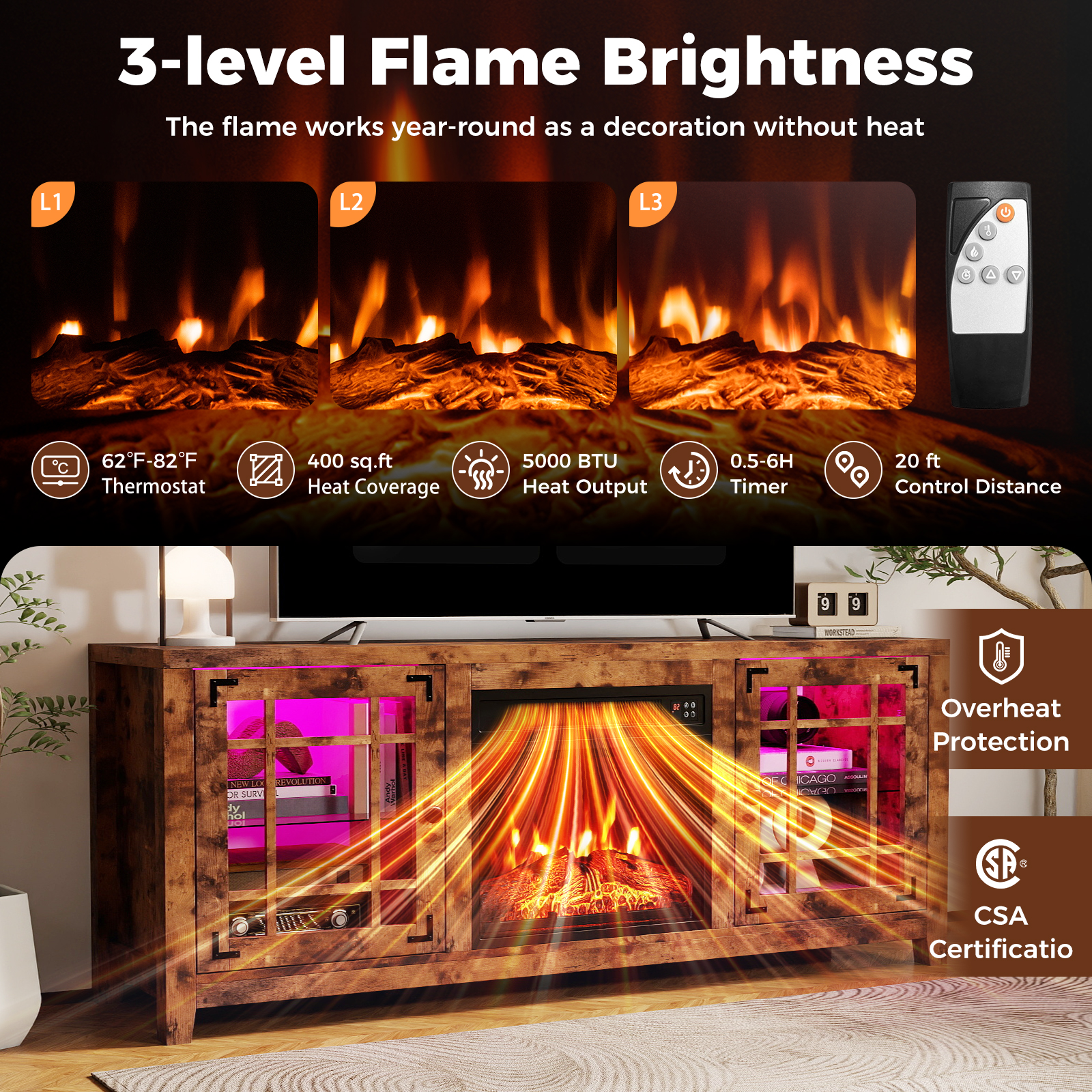 Slickblue D-CO-FC-SU28011PF Electric-Fireplaces - View #4