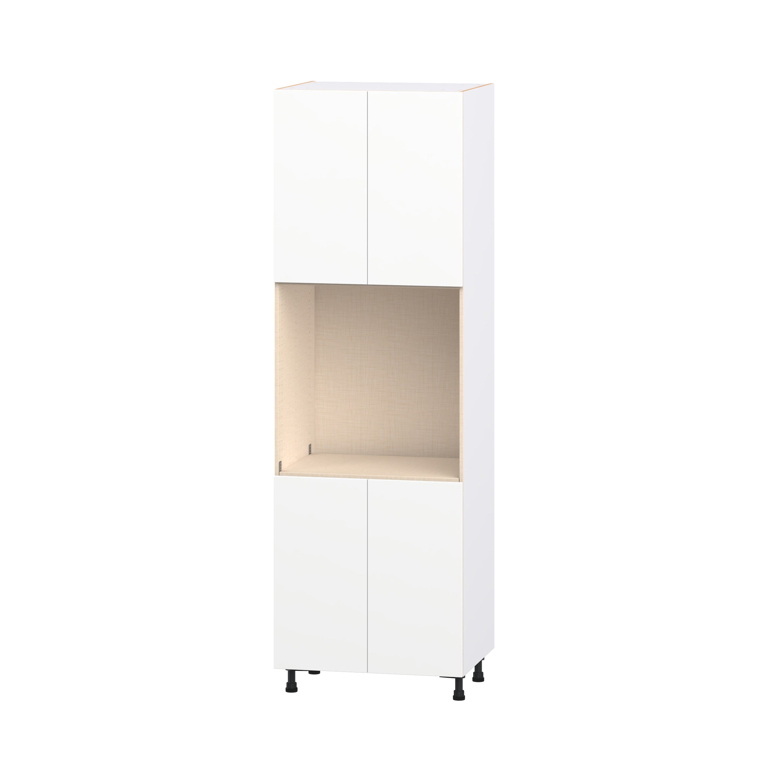 Hugo&Borg - Lasalle 30-in W x 94.5-in H x 24.5-in D Bright White Slab Laminate Single Oven Pantry...