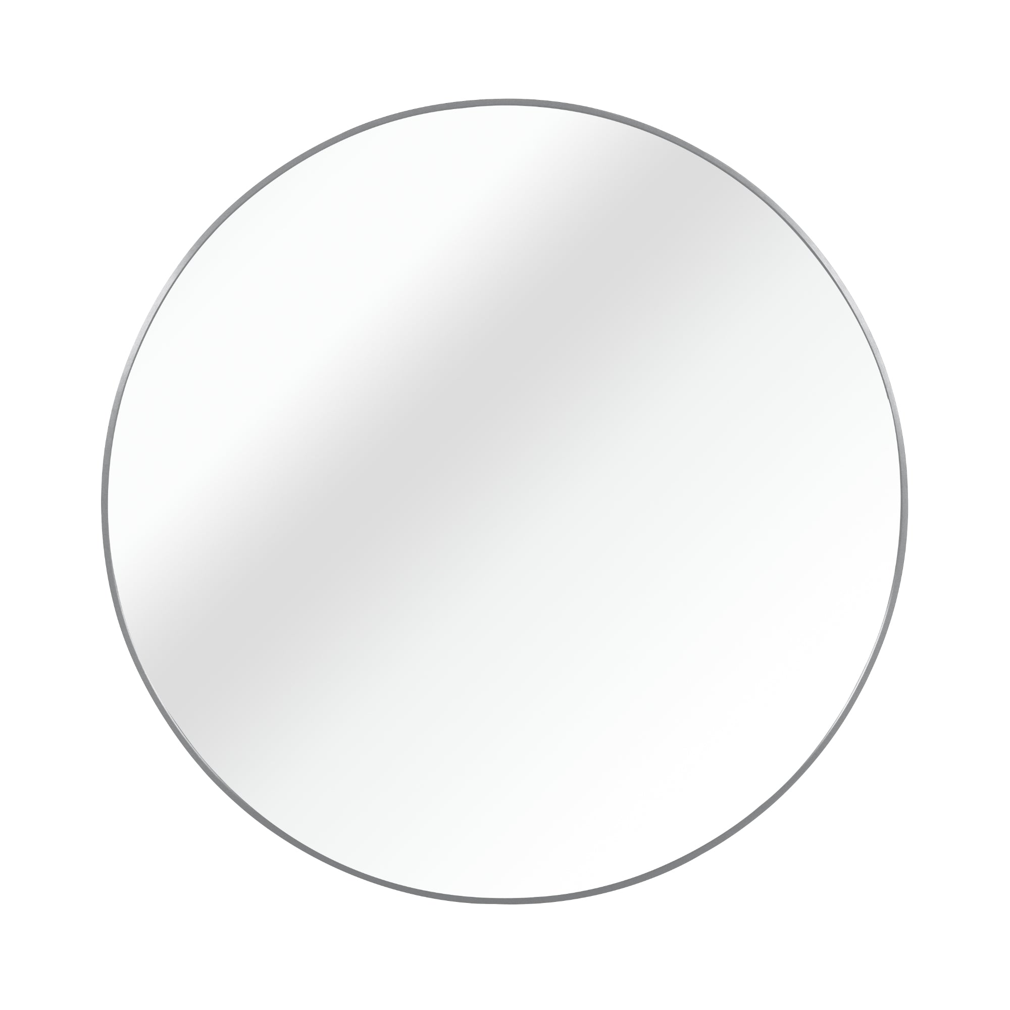 Vanityfus  32-in W 32-in H Round Silver Framed Beveled Bathroom Vanity Mirror Wall Mirror
