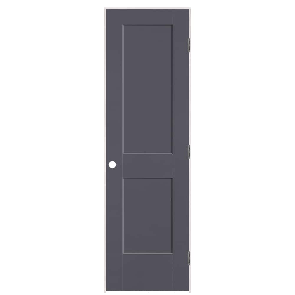Masonite 896034 24-in x 80-in Slate Solid core 2-panel square Left hand Smooth Prefinished Molded composite Flat Jamb Single Prehung Interior Door