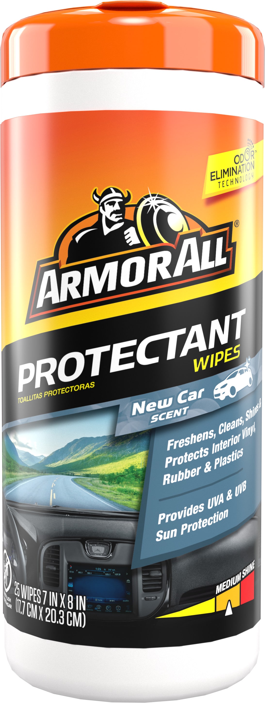 Armor All New Car Scent Air Freshening Car Protectant Wipes 25 -Count Wipes Car Interior Odor Eliminator