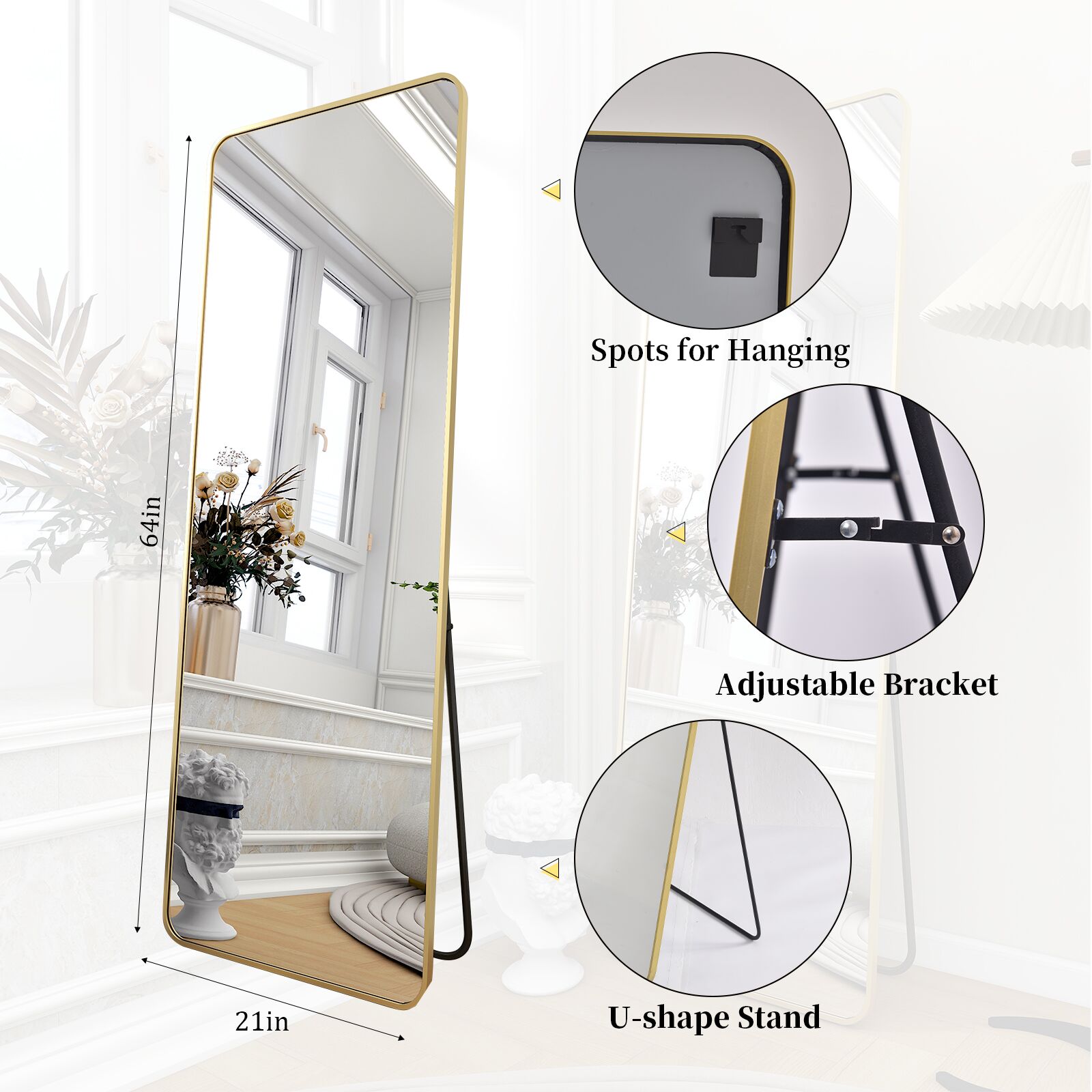 BEAUTYPEAK LS-CYJ-RE2164-G Decor-Mirrors - View #5