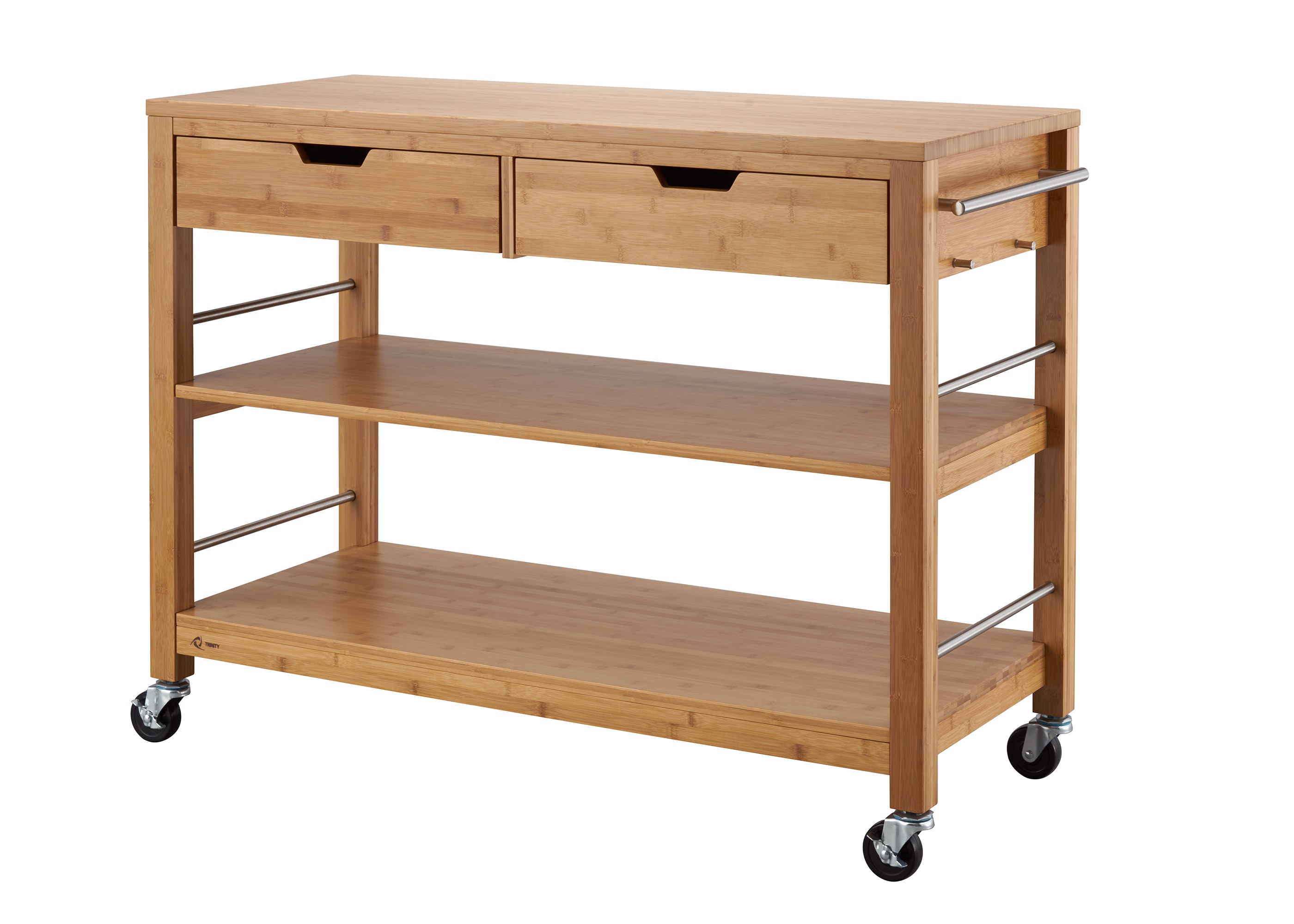Trinity Bamboo 48 in. Kitchen Island with Drawers