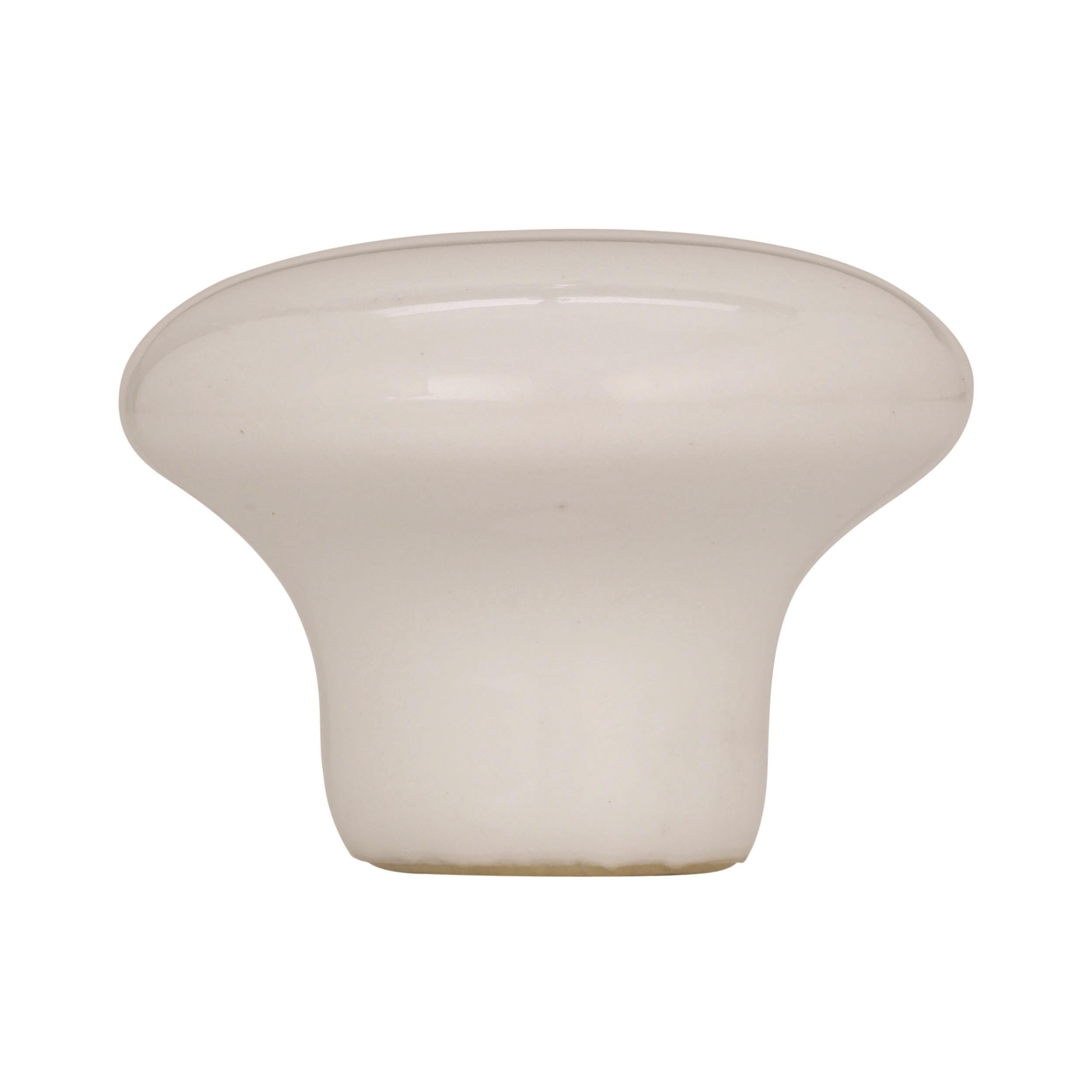 Amerock White Ceramic Round Cabinet Knob with Mounting Hardware