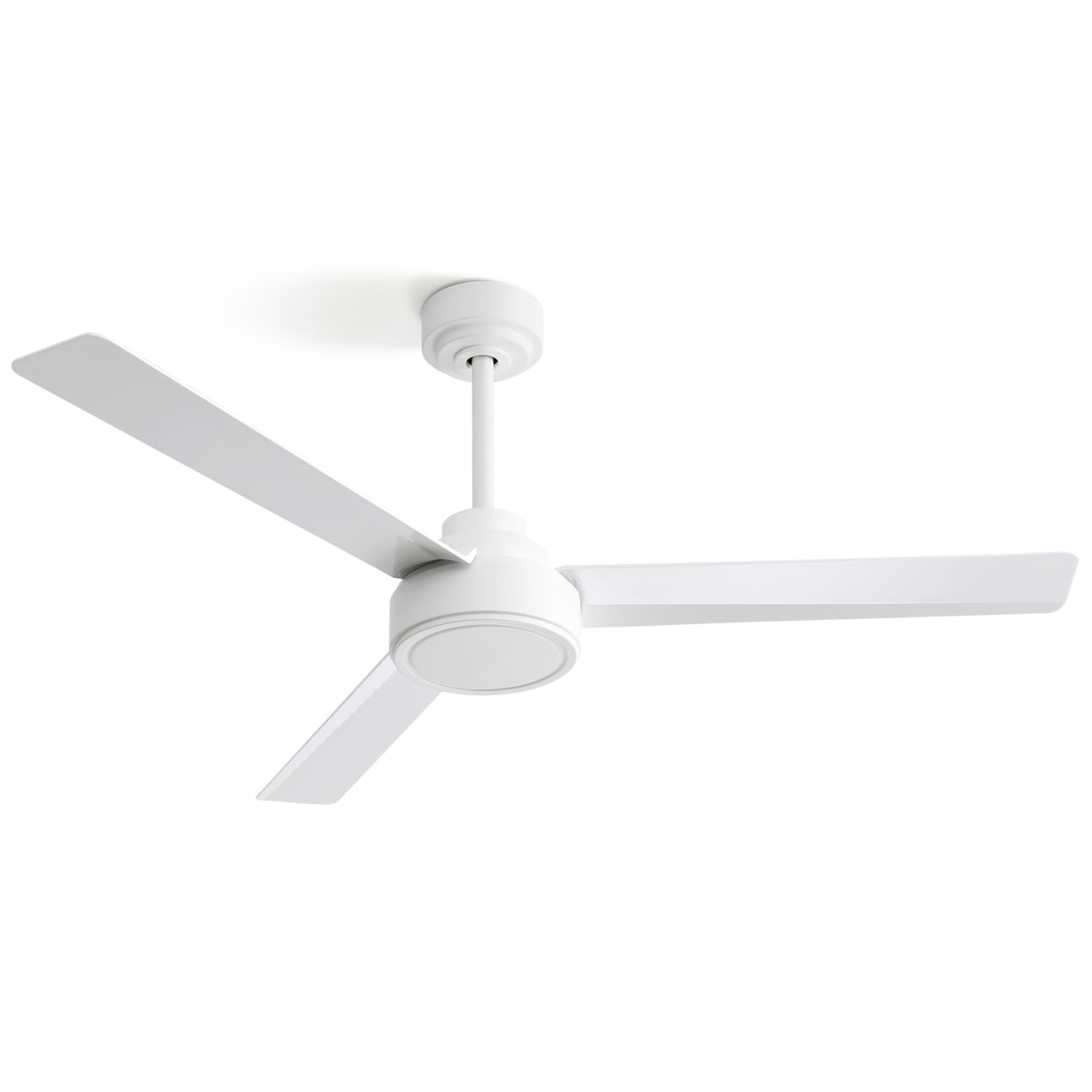 SINOFURN 52-in White Ceiling Fan Without Light and Remote Control Included