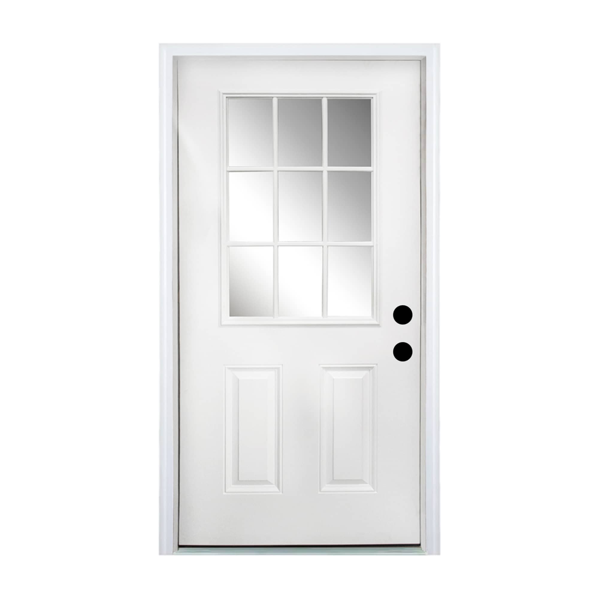 TITANKIT PRO Entry Door 36-in x 80-in x 4-9/16-in Fiberglass Left-Hand Inswing Primed Insulating Core Residential Front Door with Jamb and Hinge
