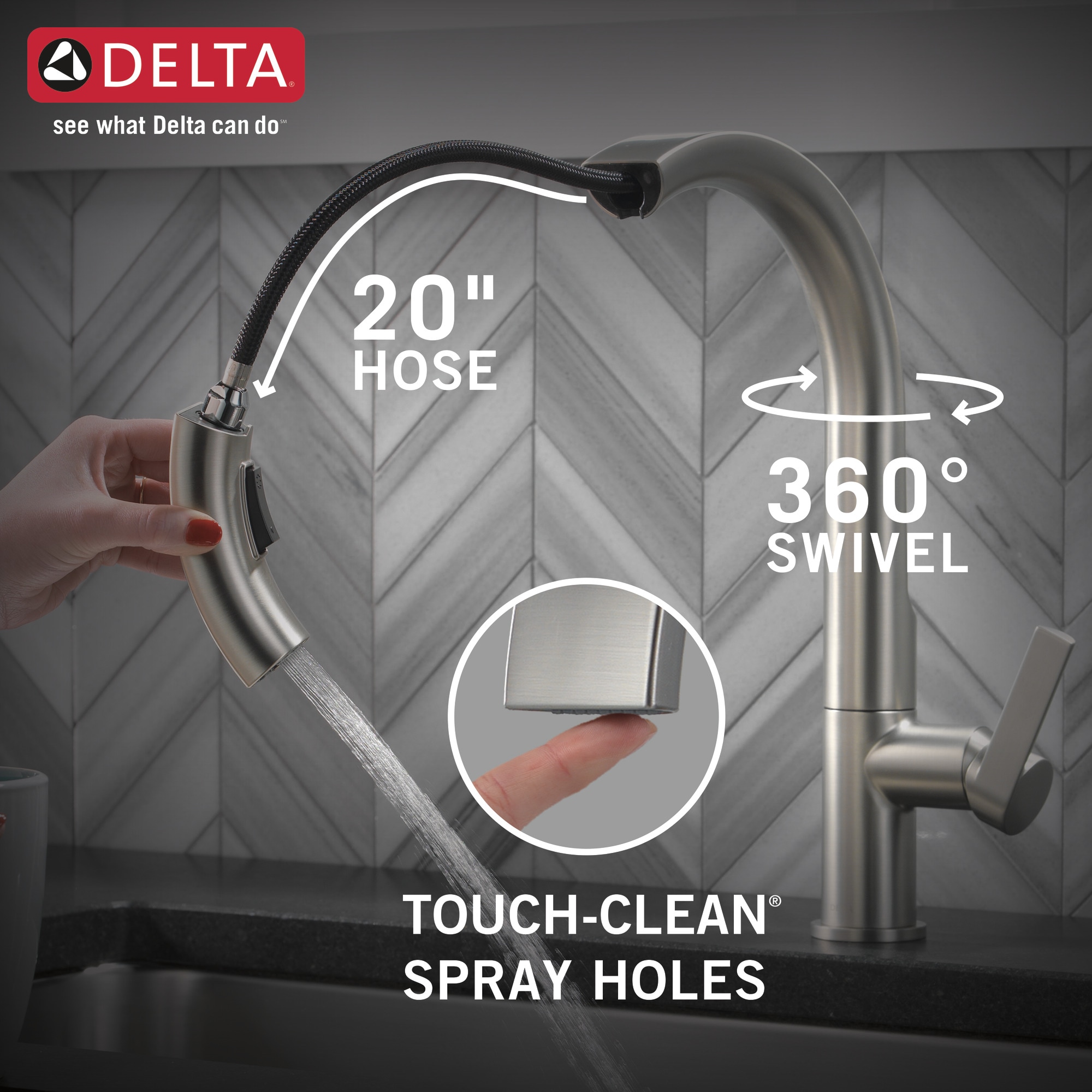 Delta Keele Spotshield Stainless Single Handle Pull Down Kitchen Faucet With Deck Plate In The 7778