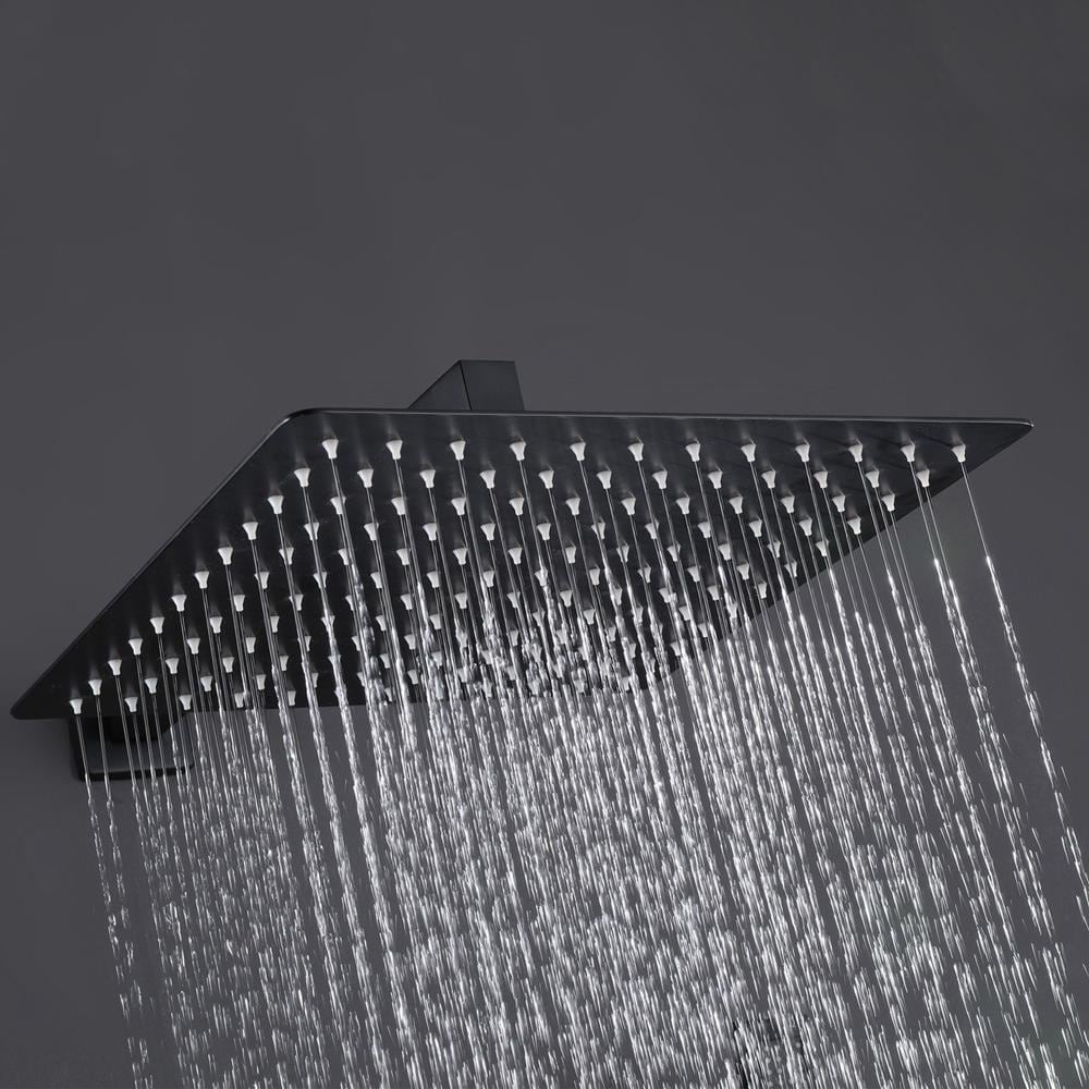 Matrix Decor Shower head system with valve Matte Black 1-Spray Rain ...