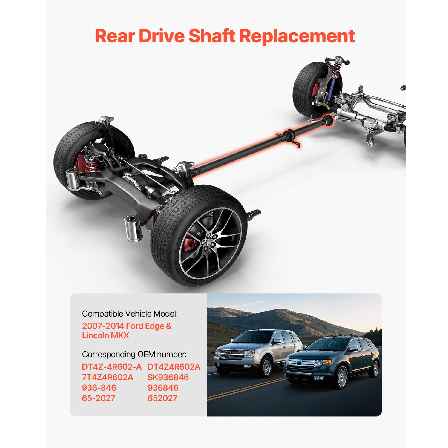 SVOPES Rear Drive Shaft Assembly. 80.0inch-81.6inch Prop Shaft