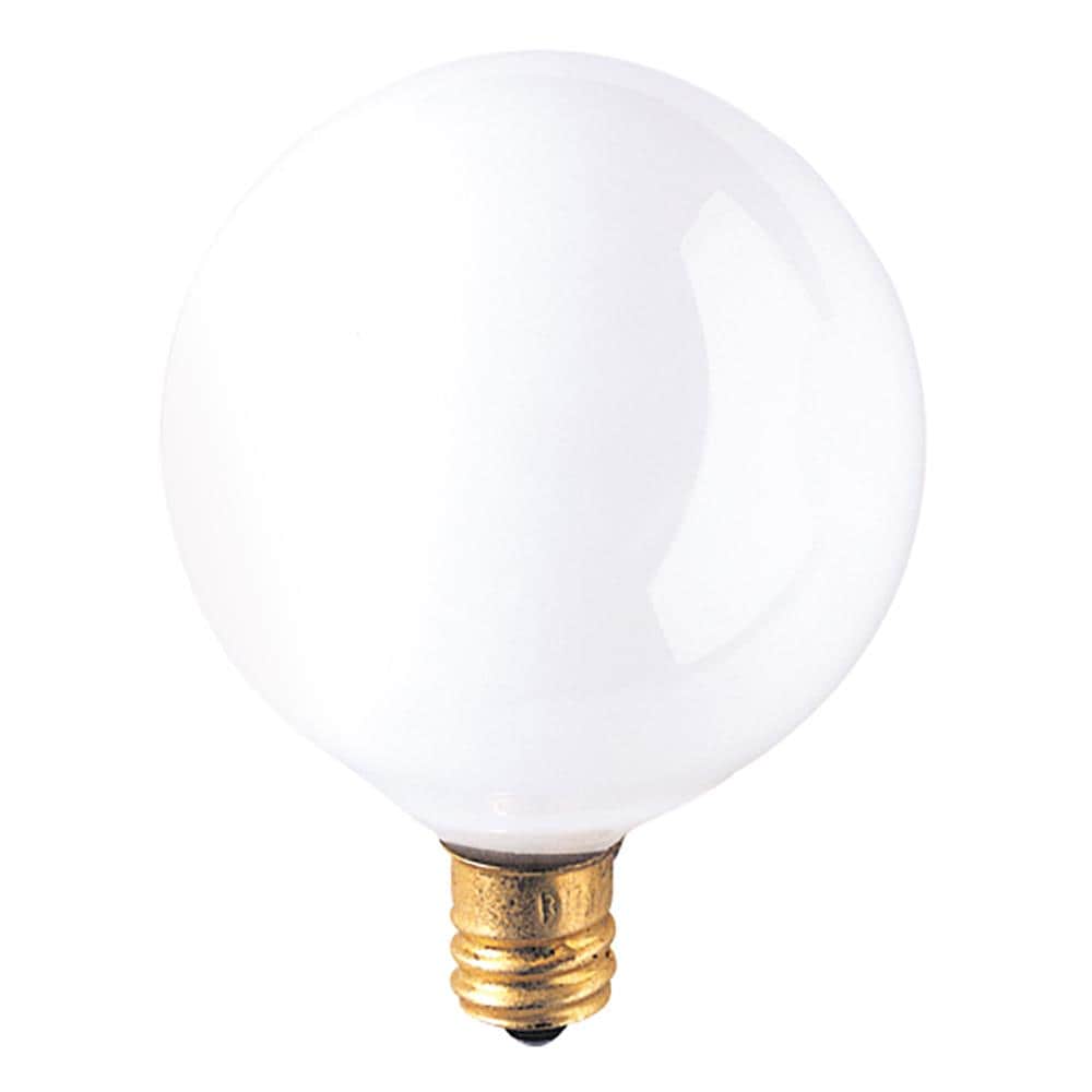 Bulbrite 861086 25 -Watt EQ G16.5 Warm white Candelabra base (E-12) Dimmable Incandescent Decorative Light Bulb 40 -Pack
