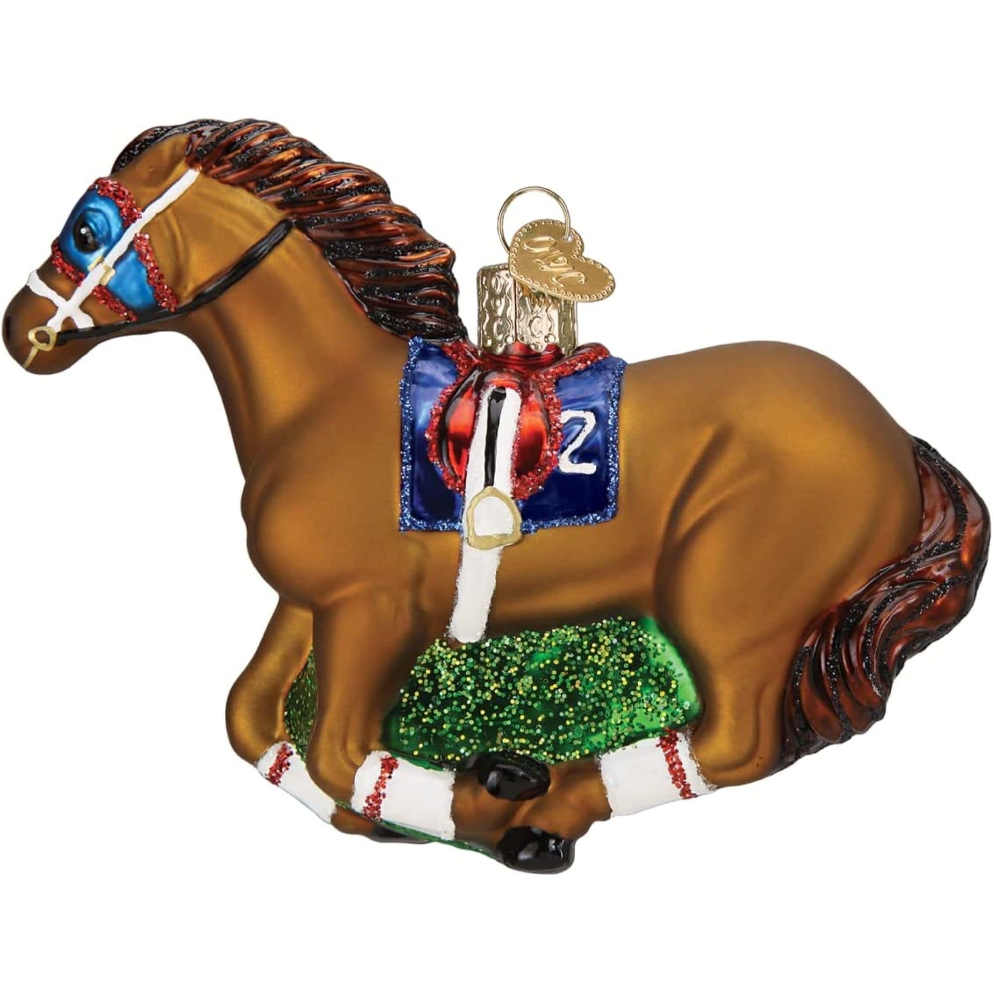 Old World Christmas 729343126672 Glass Blown Holiday Ornament For Tree - Racehorse