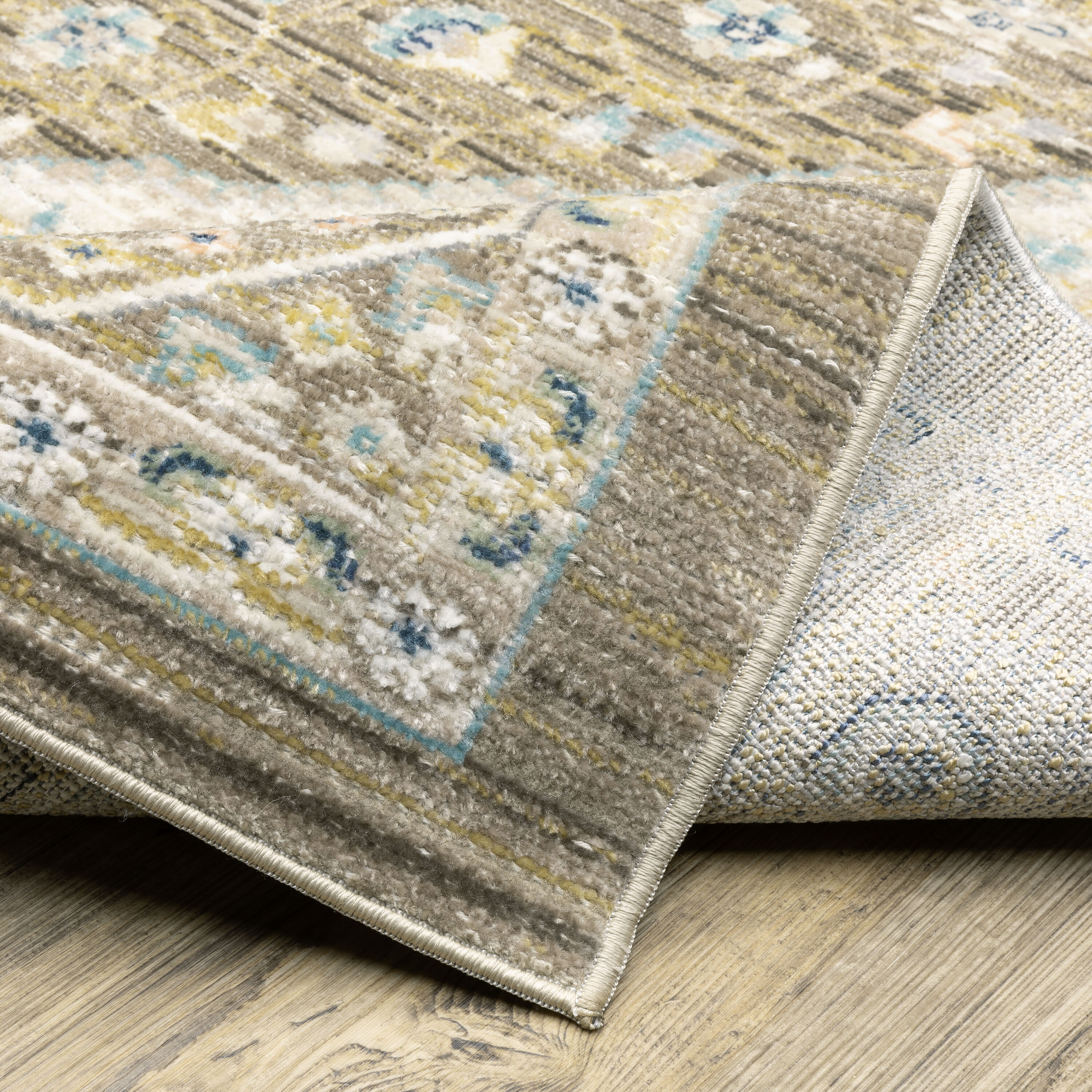 Oriental Weavers of America Oriental Weavers Cavett CAV12 Brown-Blue ...