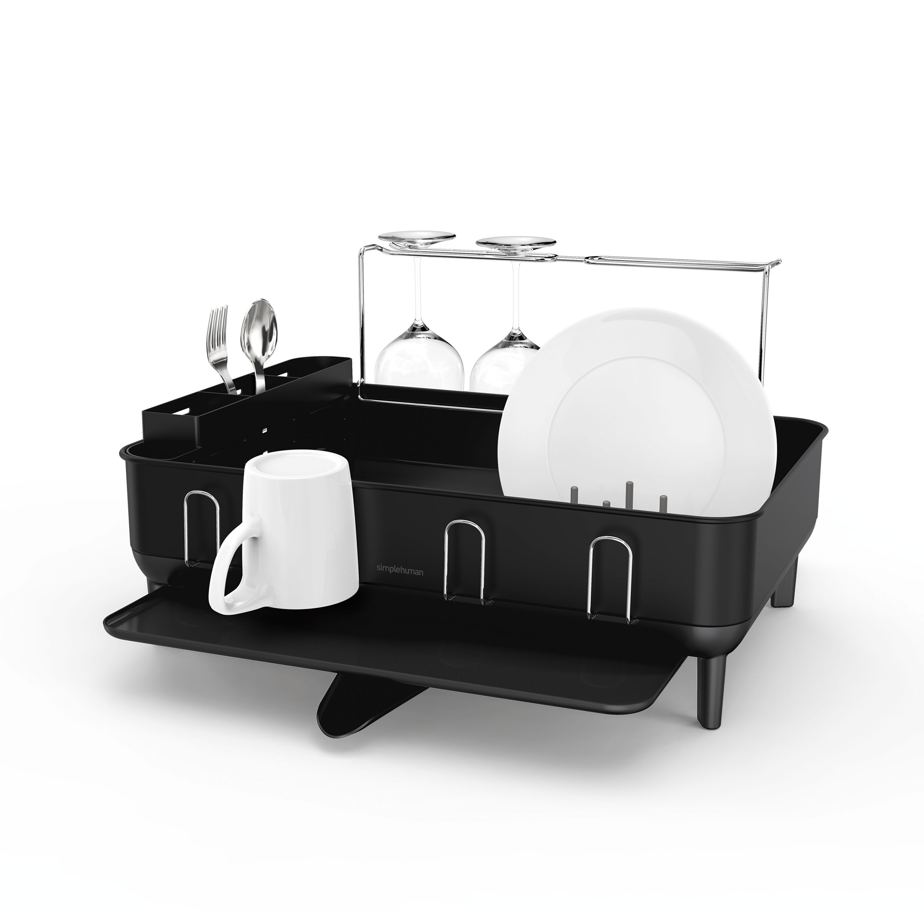 simplehuman Steel Frame Dishrack - Matte Black Steel