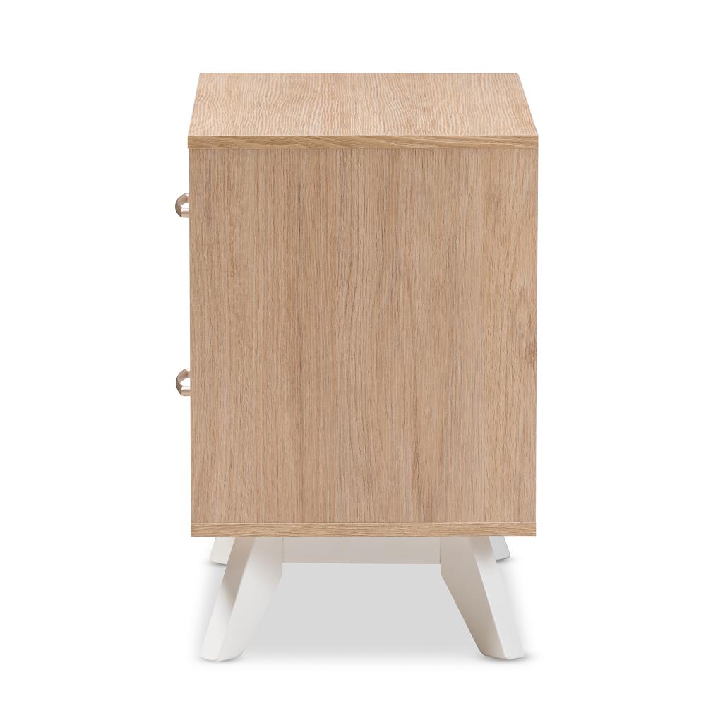 Baxton Studio Helena White Rubberwood Nightstand in the