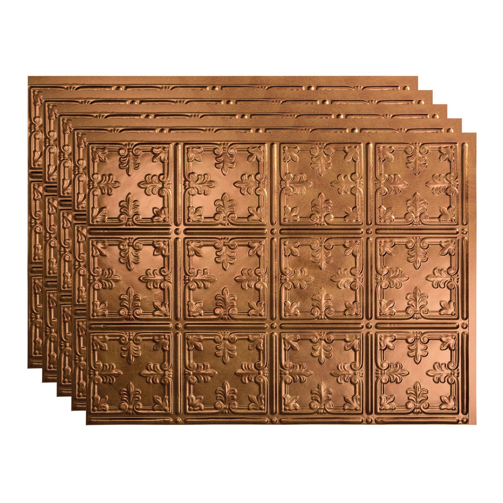 Fasade PB5731 Traditional 10 18.25-in x 24.25-in Vinyl Antique Bronze Backsplash Panels 5.0 -Pack