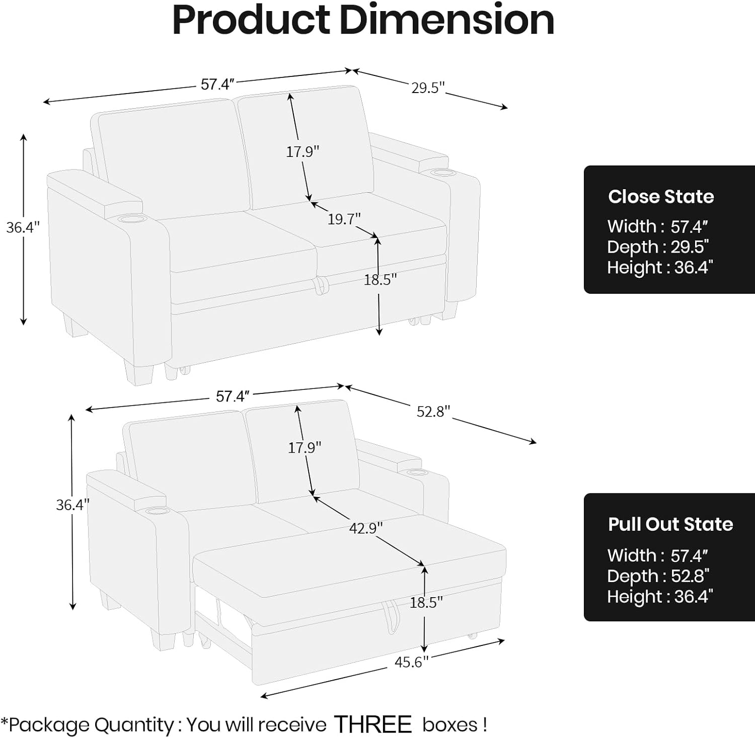 Belffin BF098-AG-WHITE futons - View #2