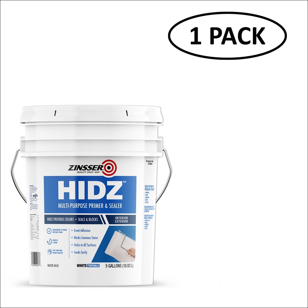Zinsser 373694SOS HIDZ Primer and Sealer Interior/Exterior Multi-purpose Water-based Wall and Ceiling Primer ( 5-gallon )