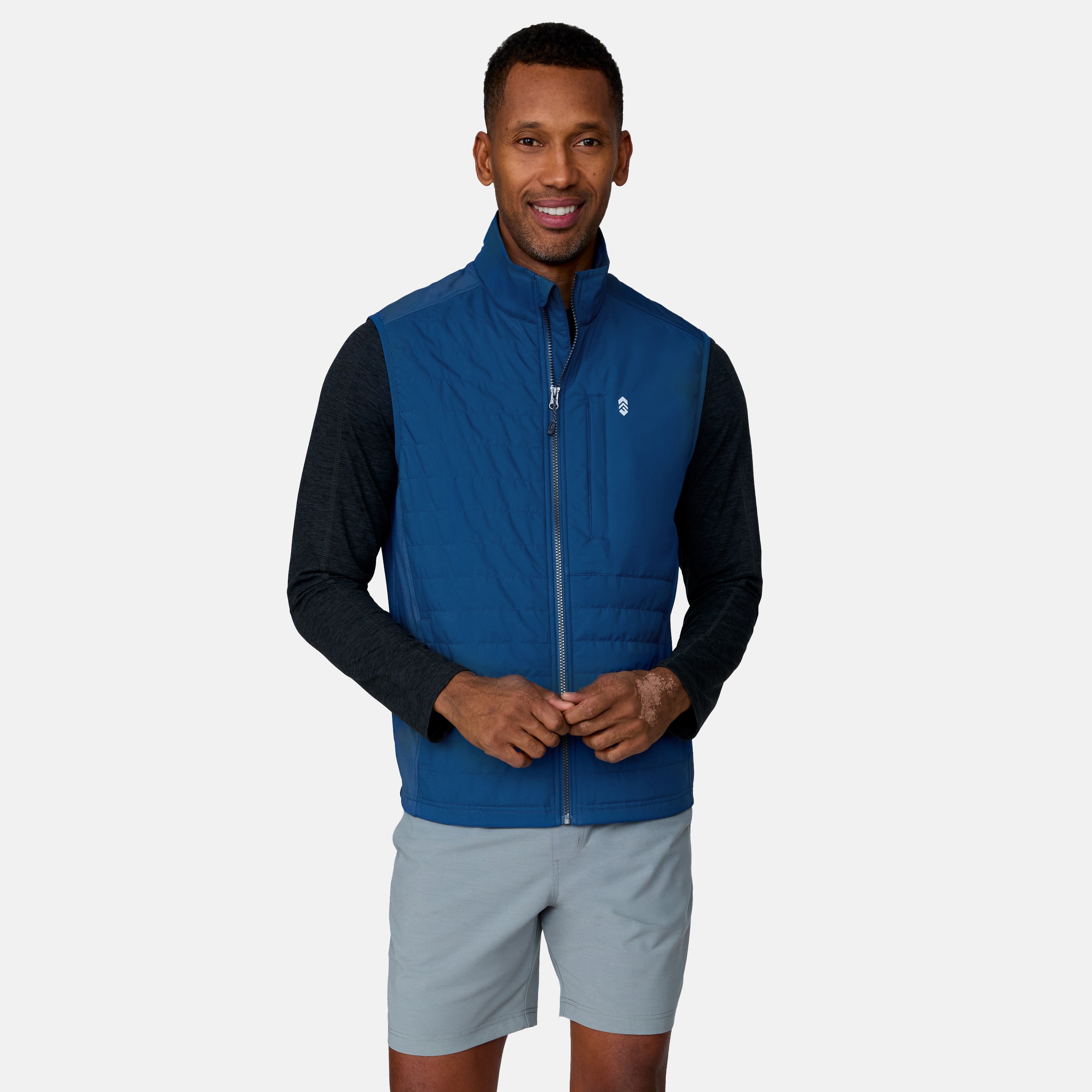 Free Country 553MOS5638 DENIM S Performance Stretch Men's Blue Polyester Adventure Vest S