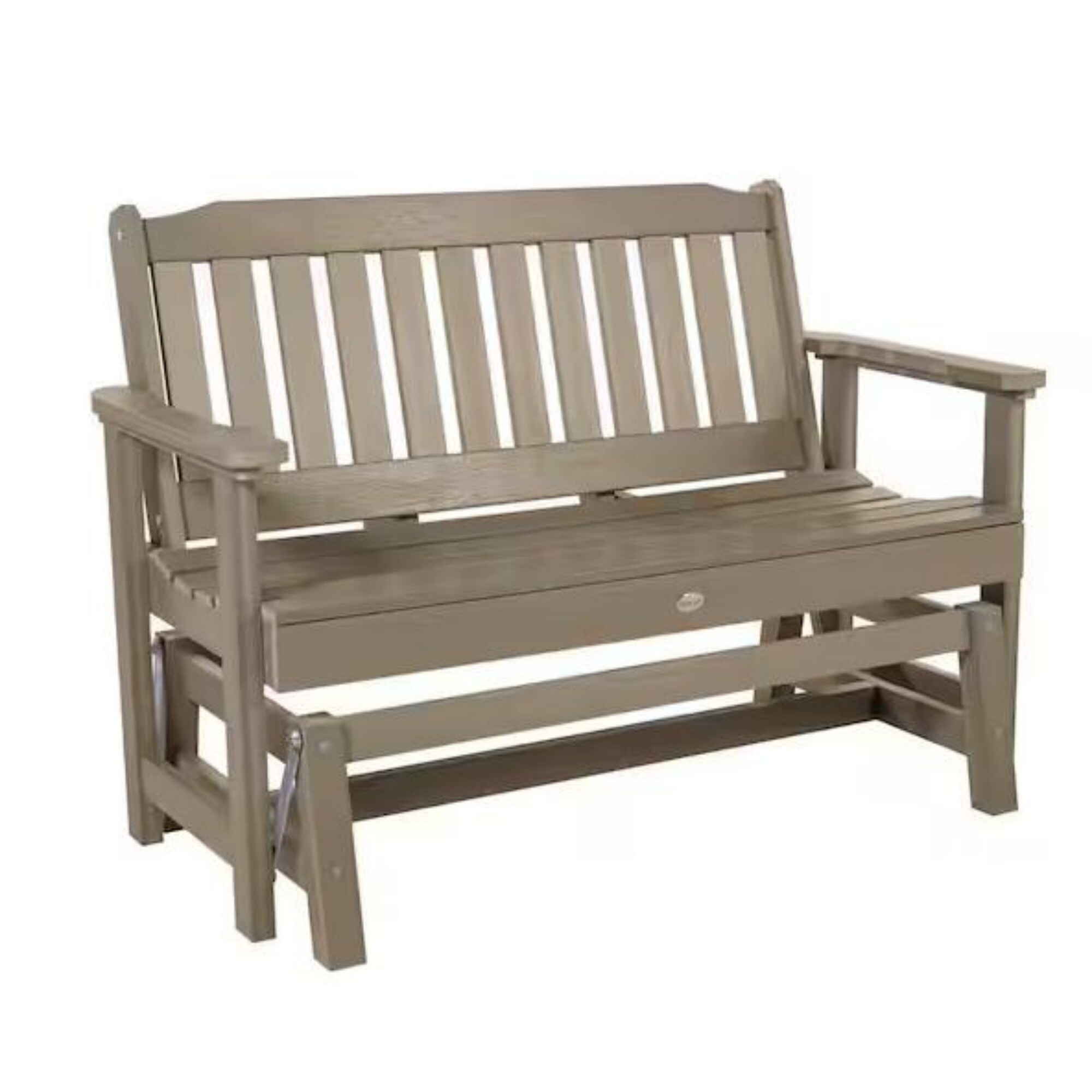 VOUA SRYBY-BN Garden 2 -person HDPE Outdoor Glider 48.6-in W x 35.2-in H Brown HDPE Glider Bench