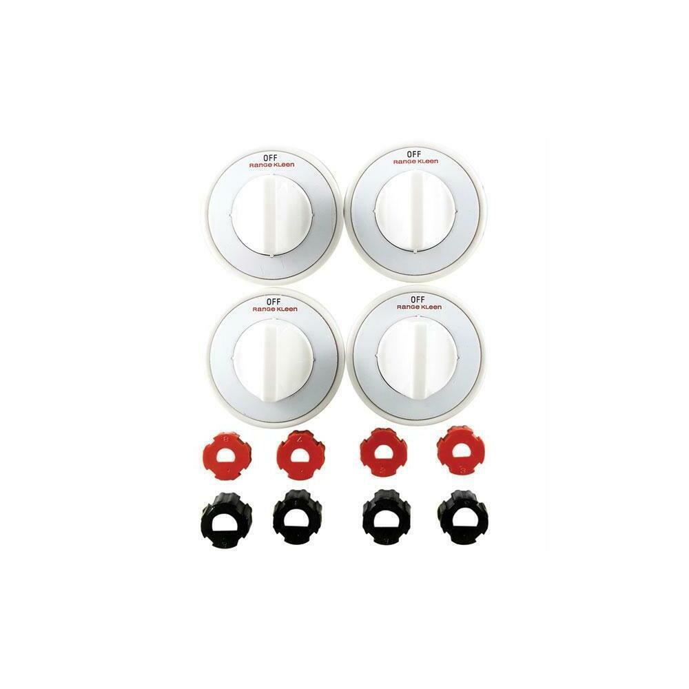 White Universal Replacement Gas Range Knob Set 8234 