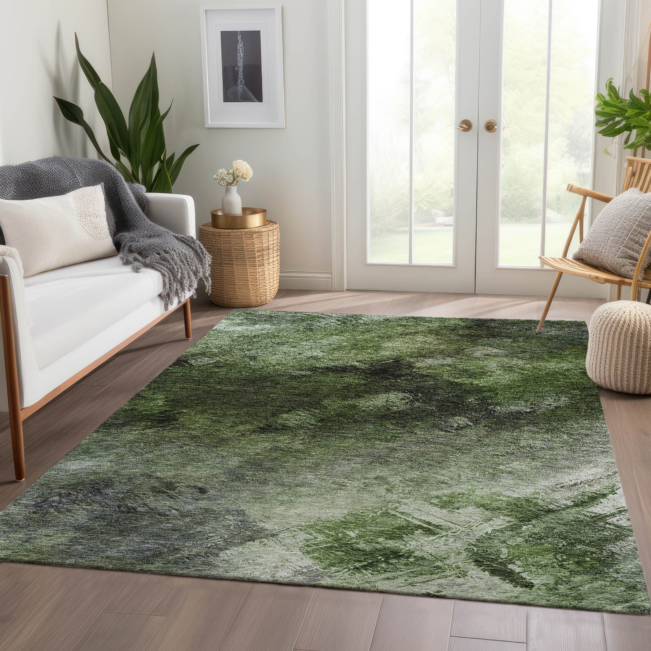 Addison Rugs ACN590GE9X12 Chantille ACN590GE 9 x 12 (ft) Polyester Green Rectangular Indoor/Outdoor Abstract Machine washable Area rug