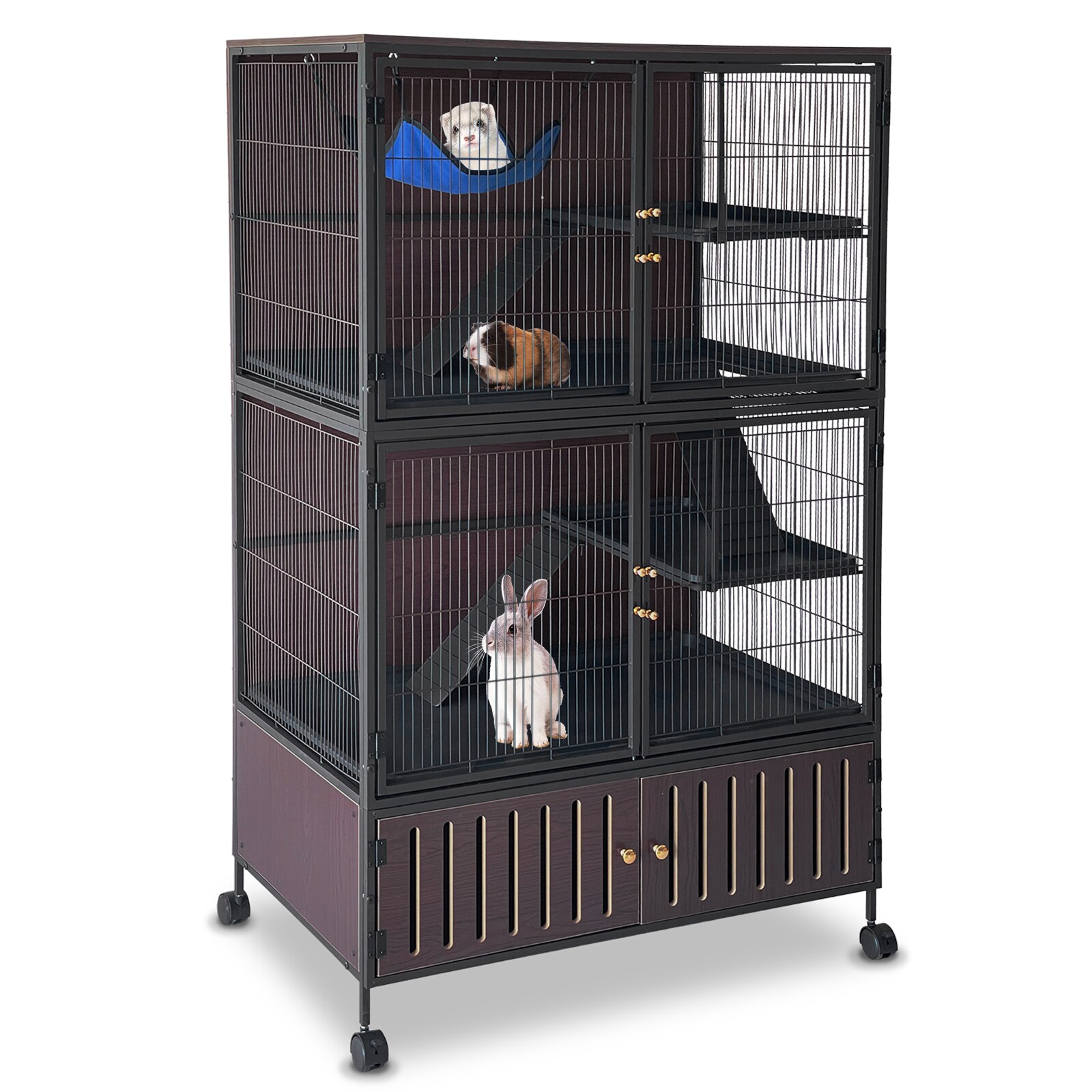 Edwards WLS-PPS-334574T7 Extra Large Ferret Cage Critter Nation Ferret Cage with Hammock 60InH Small Animal Cages w Removable Ramp and Platform for Rats Chinchillas for Ferrets Rats Rabbits