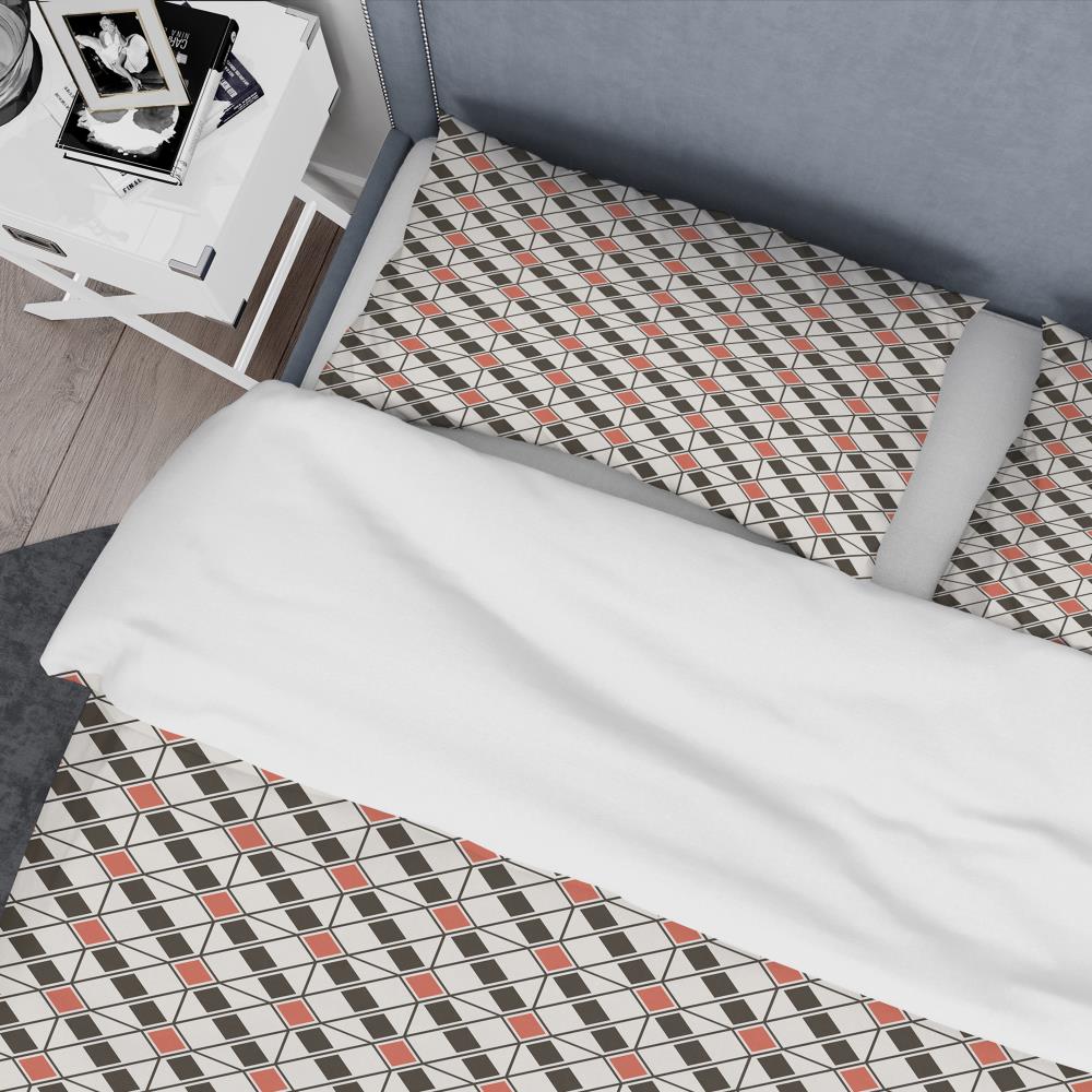 Twin Black Abstract Microfiber Duvet Cover Set