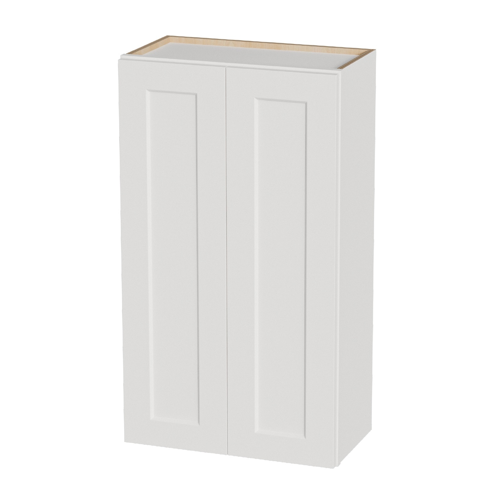 LIVACA 24 inch White Wood and Synthetic Wood Wall Cabinet with Soft-Close Doors and Adjustable Shelves