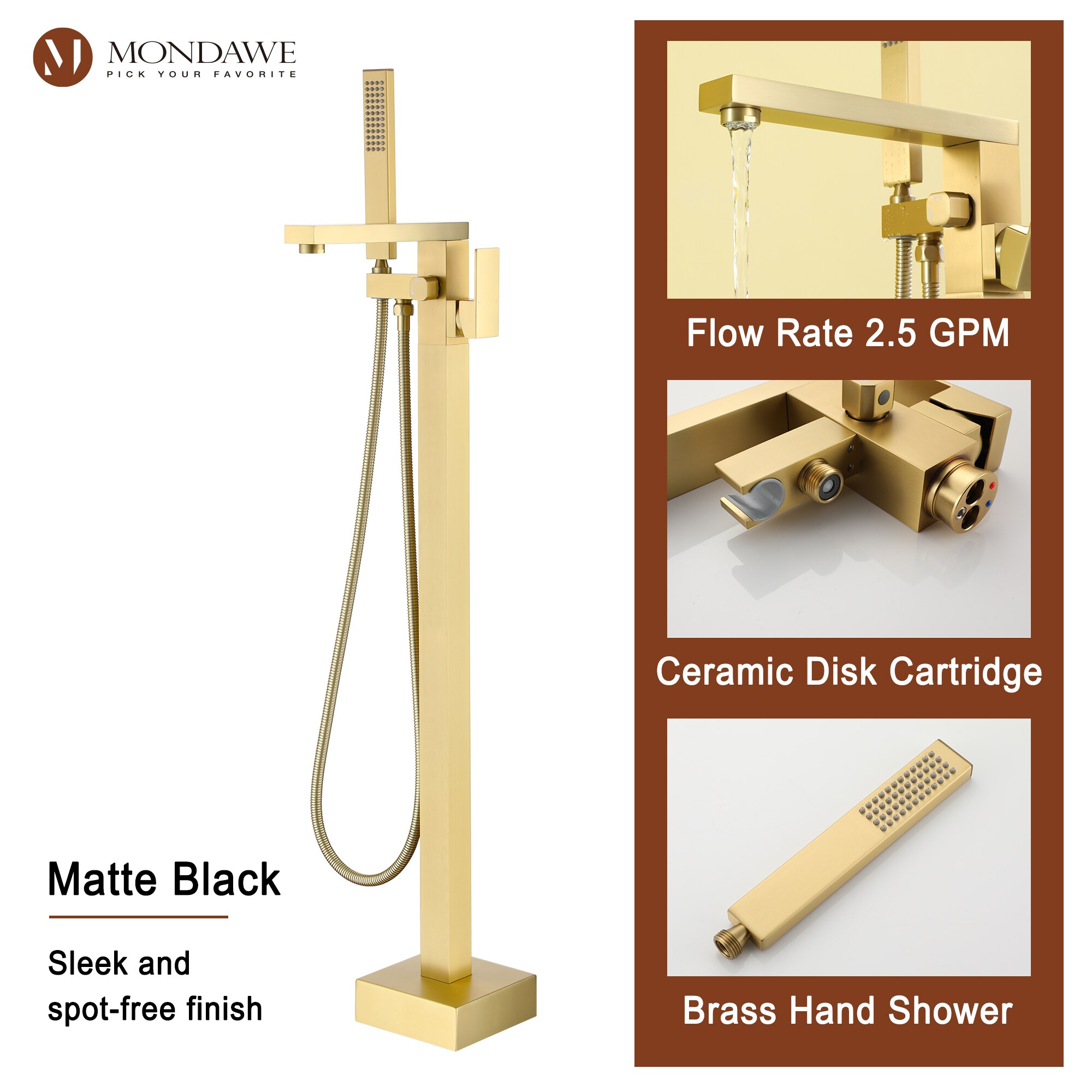 Mondawe MD-SMD07BG Roman-Tub-Faucets - View #3