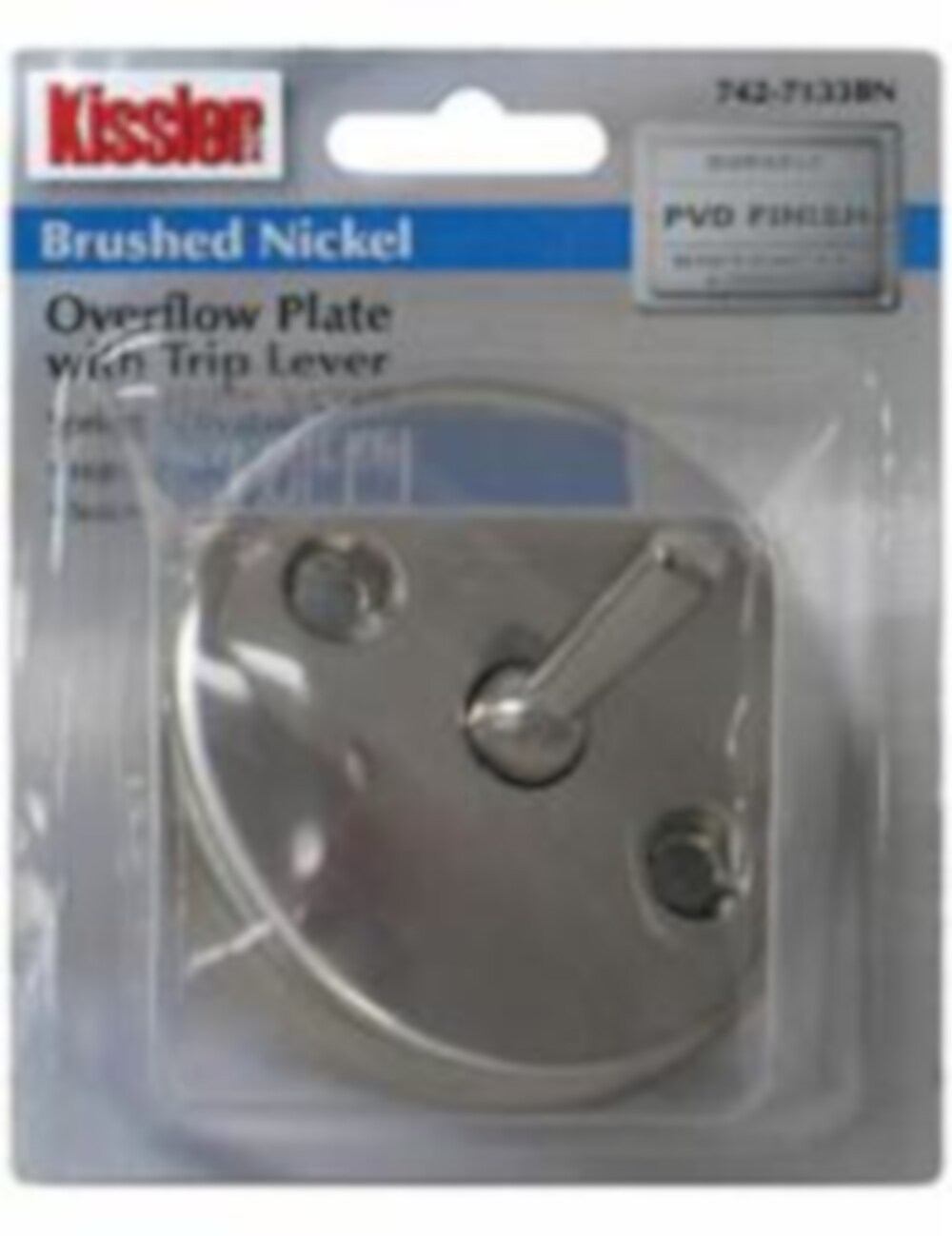  748043 Overflow Plate, Round Trip Lever, Brushed Nickel, Sold Each