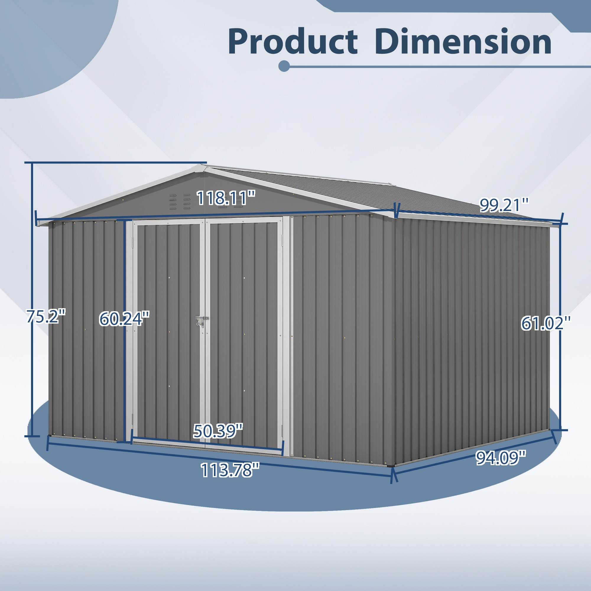 Xscape 8.33-ft x 9.92-ft Galvanized Steel Storage Shed in Xscape 8.33-ft x 9.92-ft Galvanized Steel Storage Shed in