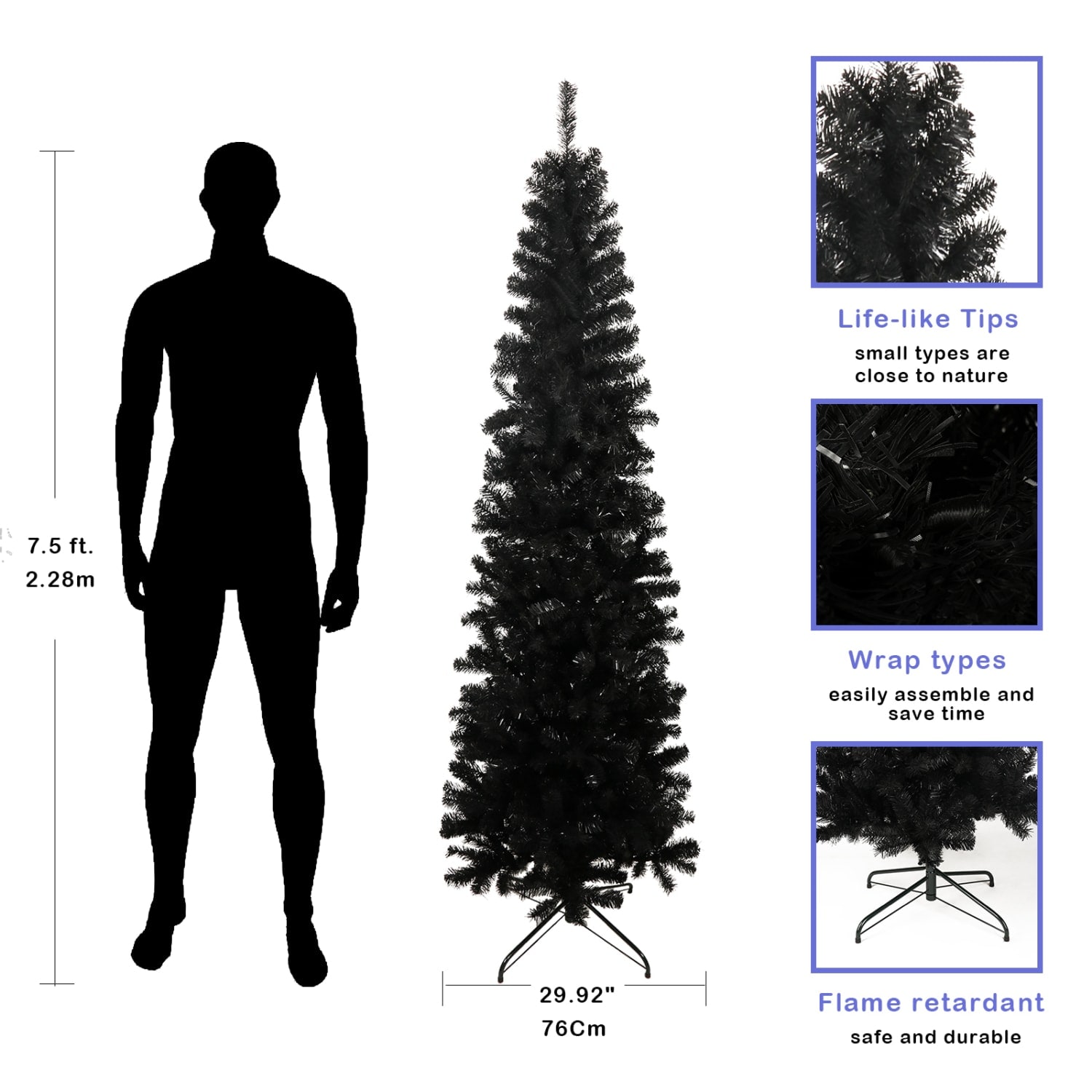 REIBII FXLS0605-510A52 Artificial-Christmas-Trees - View #3
