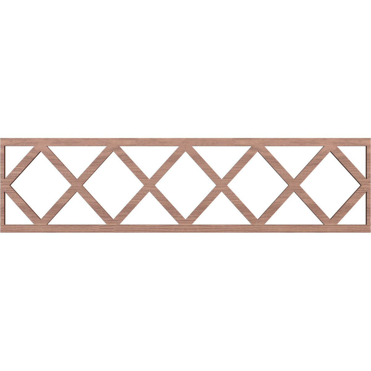 Ekena Millwork Wolford Fretwork Flat Trim 12 in x 3.92 ft Walnut