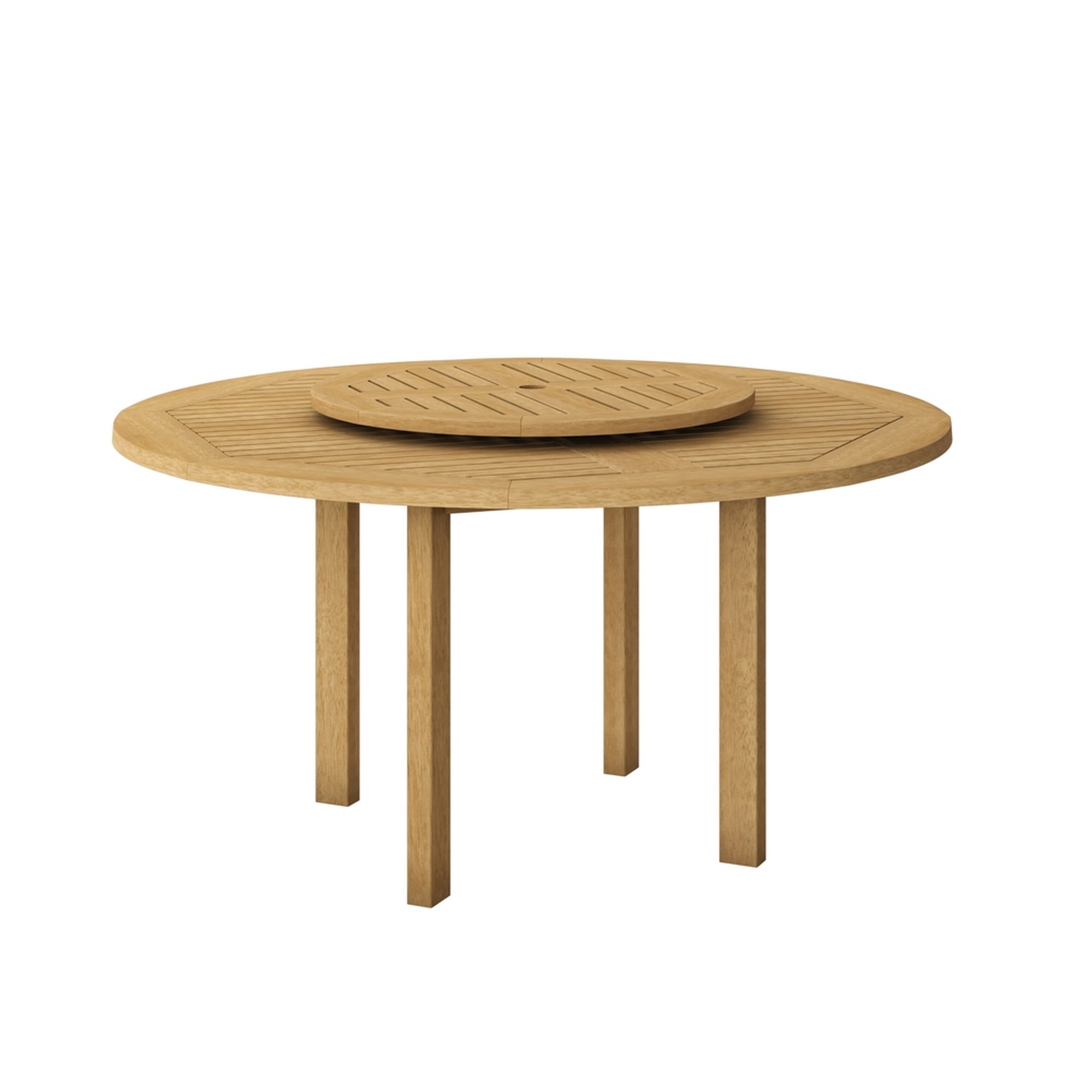 International Home IH-EV543-1 Amazonia Patio Dining Table Round Outdoor Dining Table 59-in W x 59-in L with Umbrella Hole