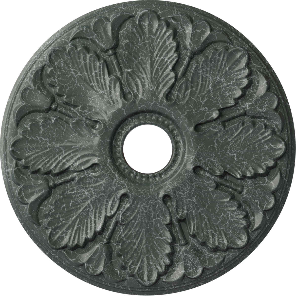 Ekena Millwork CM24MIAGC Milan 24.5-in W x 24.5-in L Painted Athenian Green Crackle Polyurethane Whole Ceiling Medallion