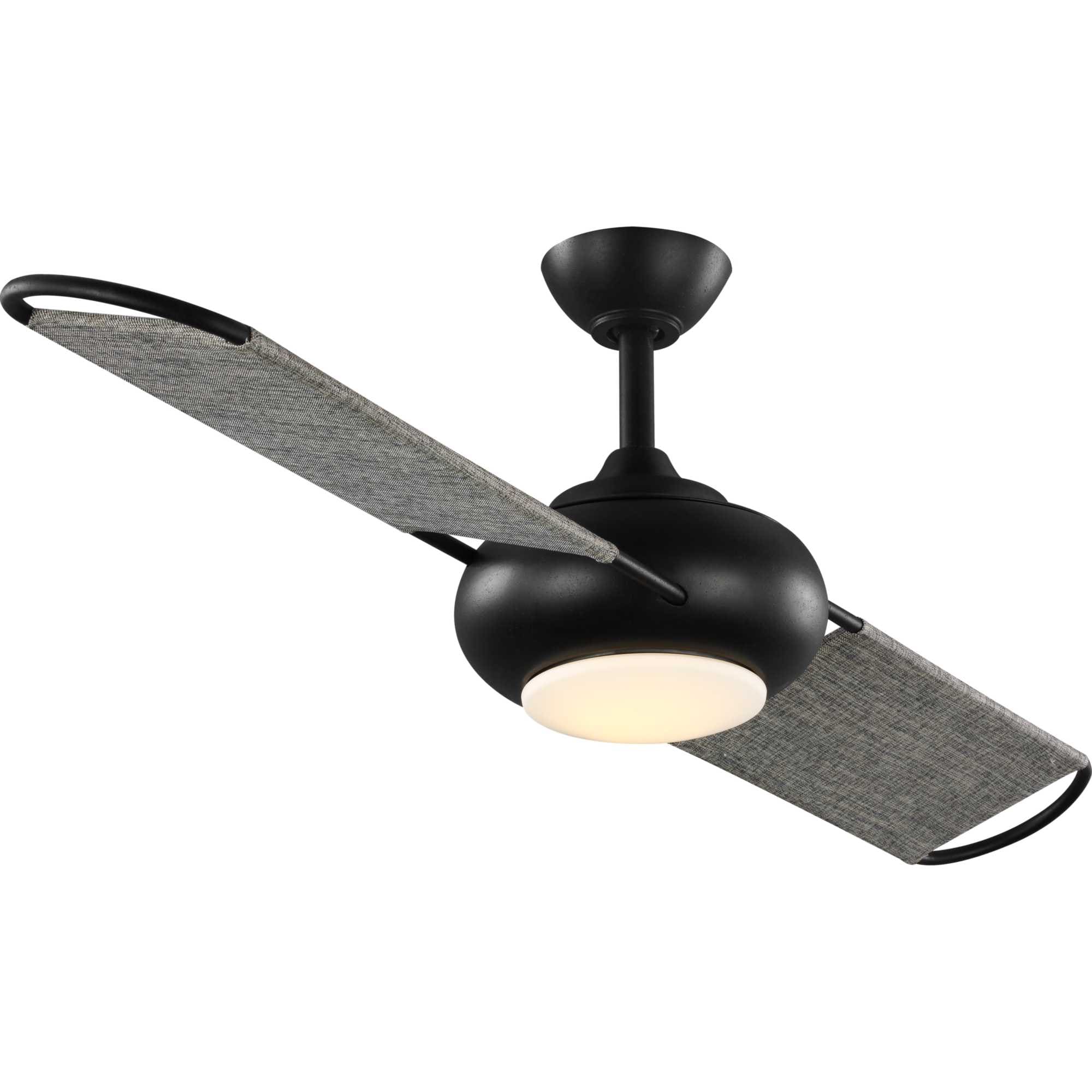 Progress Lighting P2596-8030K Edisto 54-in Integrated LED Outdoor Forged Black with Charcoal Blades Propeller Ceiling Fan With Light - Remote Included ( 2 -Blade )