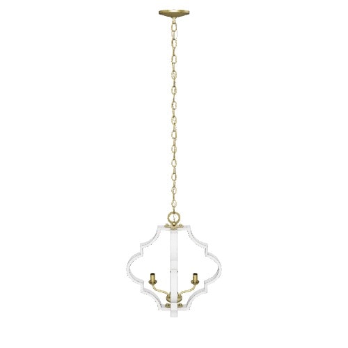 Progress Lighting Teigen 4-Light Antique White and Vintage Gold Transitional Geometric Medium Hanging Pendant Light