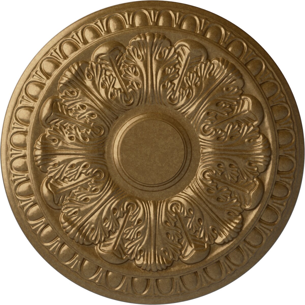 Ekena Millwork CM15CNPAS Colton 15.75-in W x 15.75-in L Painted Pale Gold Polyurethane Whole Ceiling Medallion