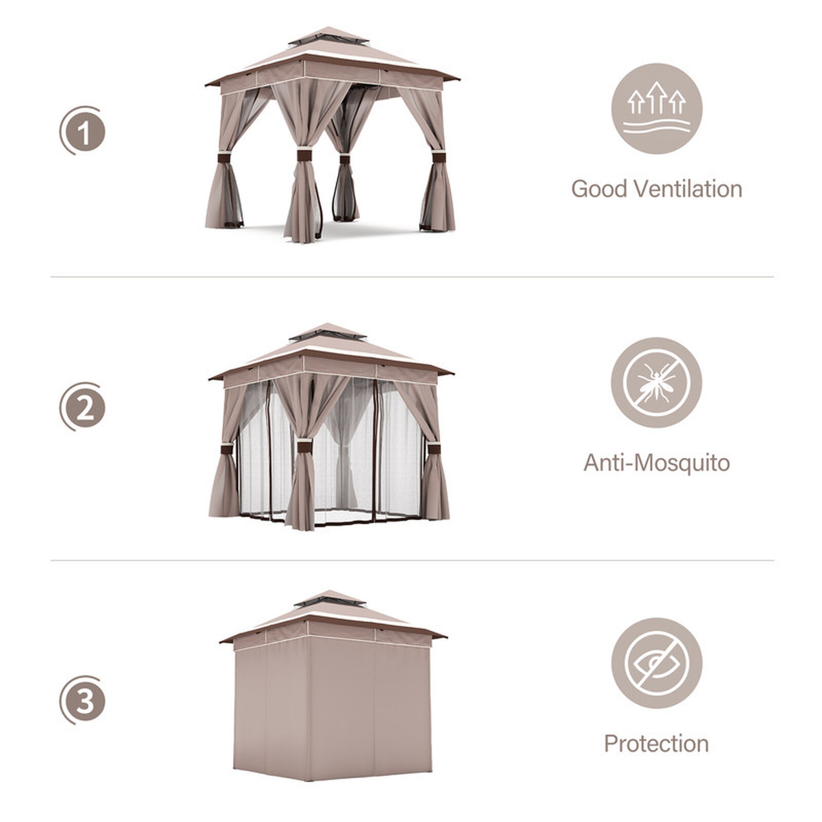 Palmayard GZCT010-009-CP1 Wood-Resin-Gazebos - View #3