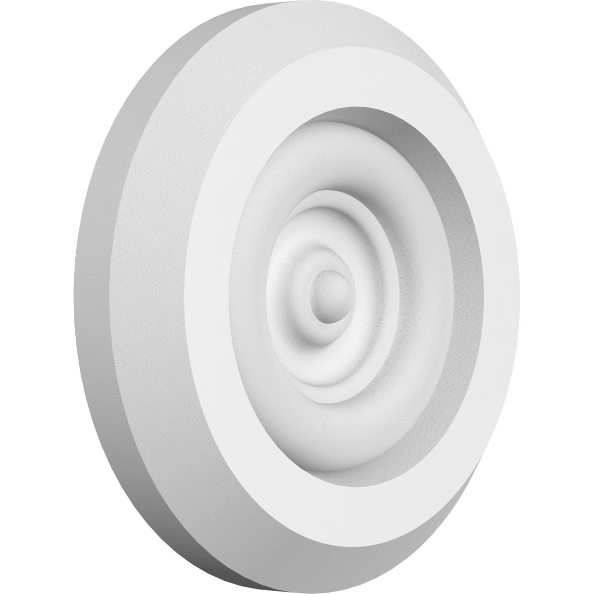 Ekena Millwork ROSP030X030X050GRY03 Standard Grayson Bullseye with Beveled Edge Bullseye 3-in x 3-in Round Unfinished PVC Rosette