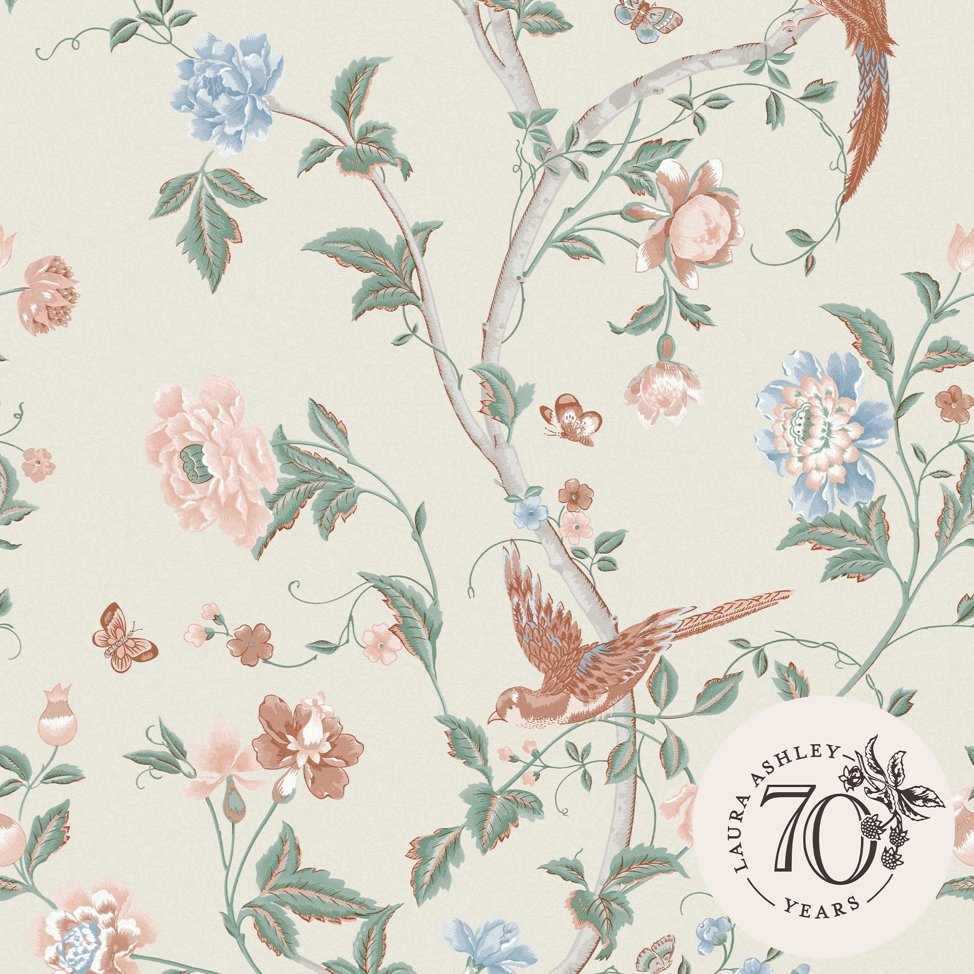 Laura Ashley 70th Anniversary 11-in Sage / Apricot Non-woven Laura Ashley 70th Anniversary 11-in Sage / Apricot Non-woven