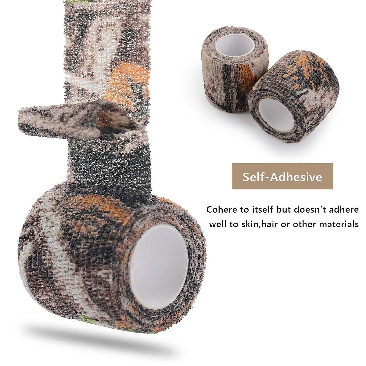 Etokfoks  1 Pack 1 96 in x 177 ft Camouflage Non Woven Self Adhesive Wrap Tape for Hunting Gear Protection No Residue