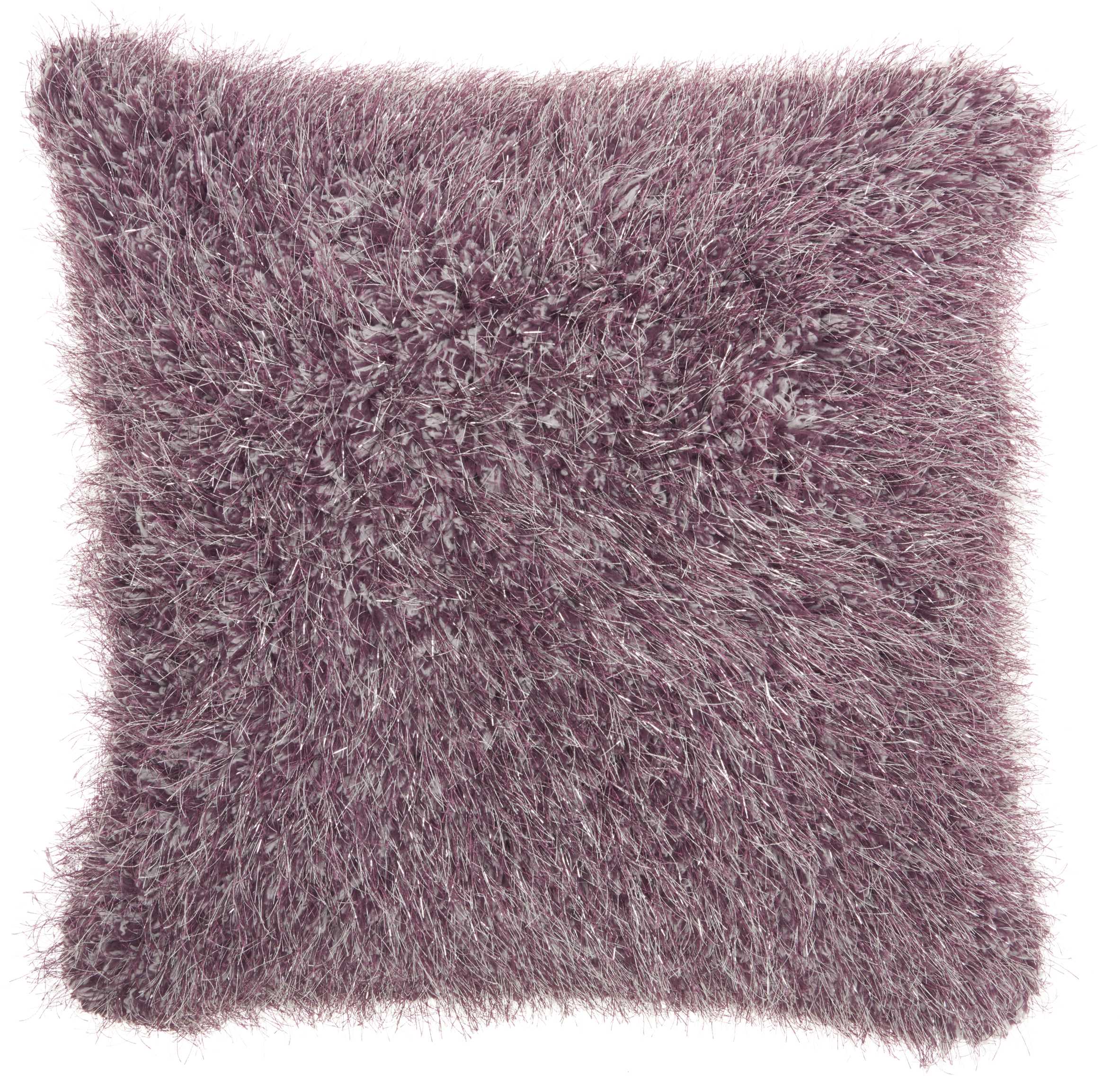 Mina Victory 798019064631 Shag 20-in x 20-in Purple Square Indoor Decorative Pillow
