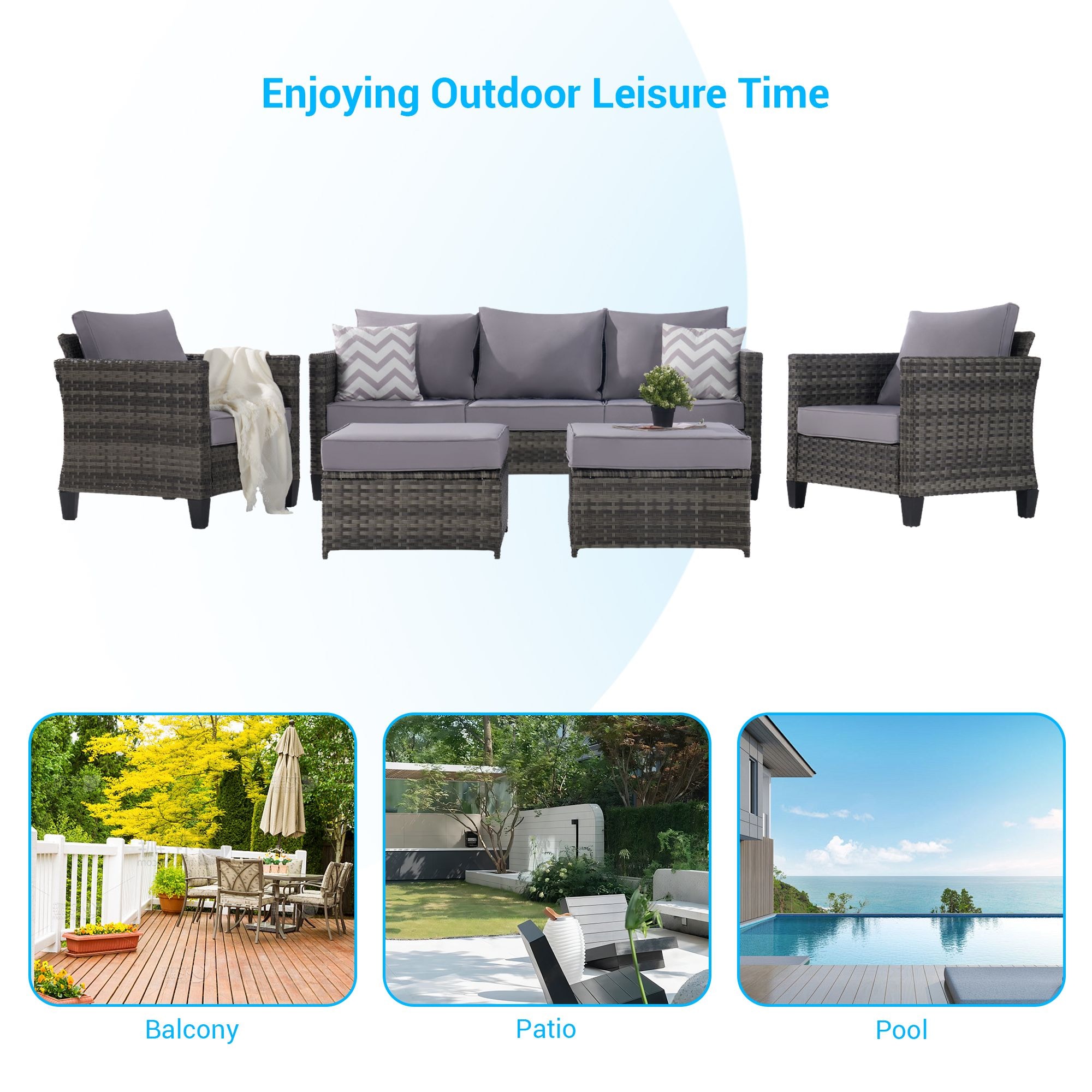 SANSTAR LRS-WS83LY Patio-Conversation-Sets - View #3