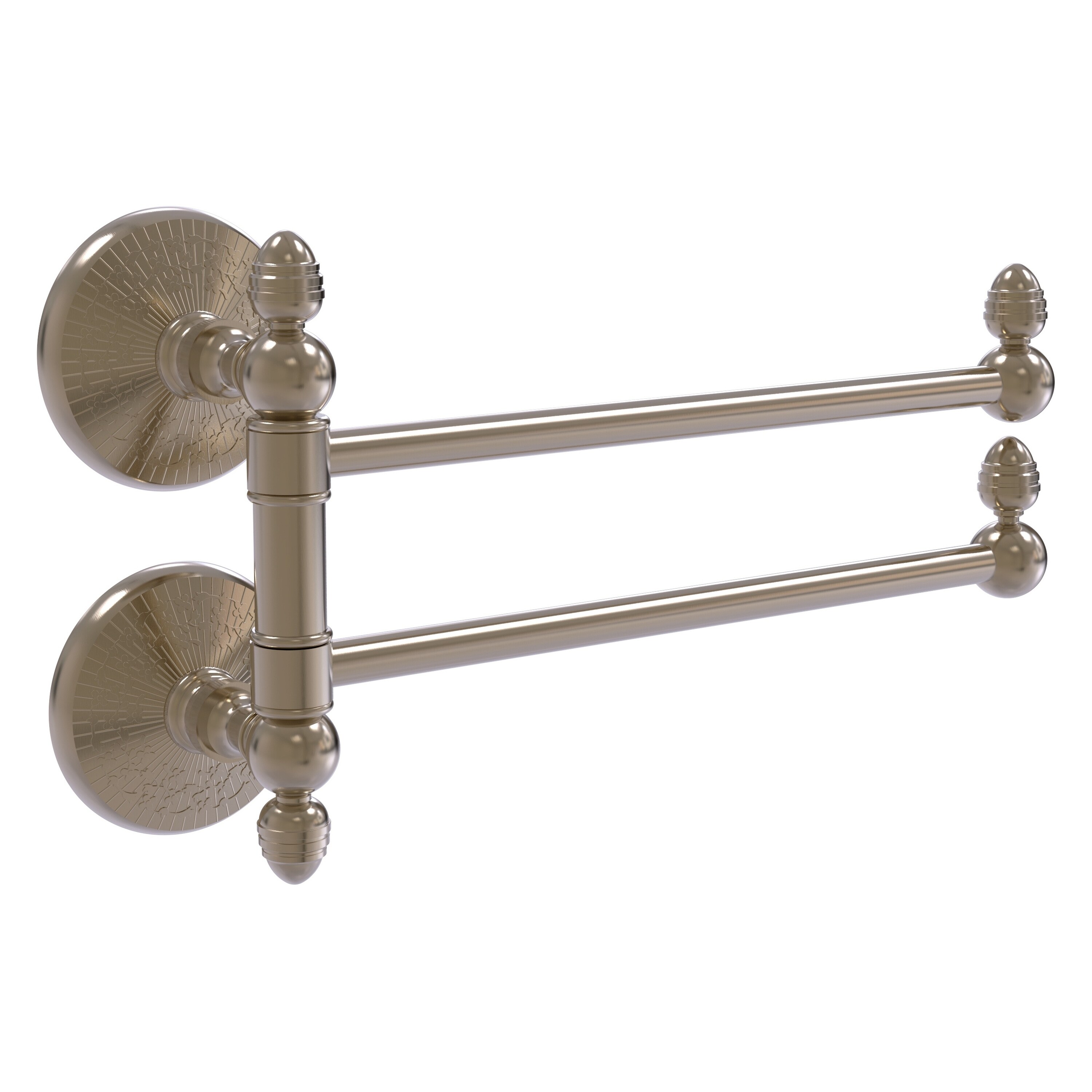 Allied Brass MC-GTB-2-PEW Monte Carlo 12-in double Antique Pewter Wall mount Double Towel Bar