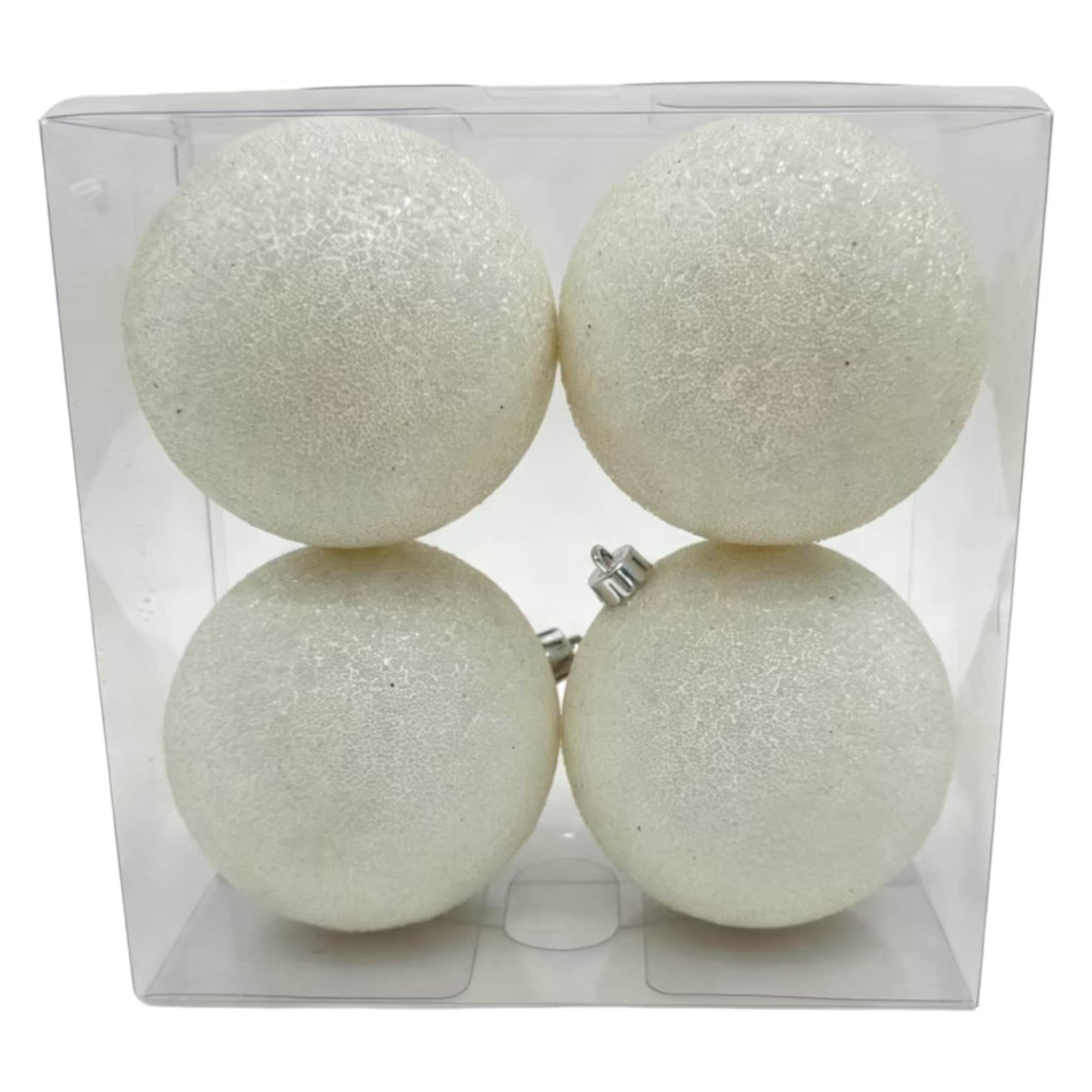 Holiday Living 4-pack White Beaded Christmas Ornament Set